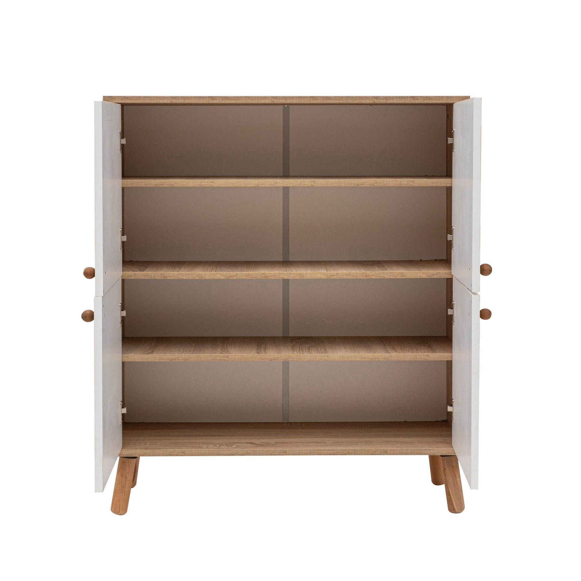 Dulap multifunctional, Hanah Home, pal melaminat, sonoma, galben, alb, 95x36x111 cm — imaginea 3