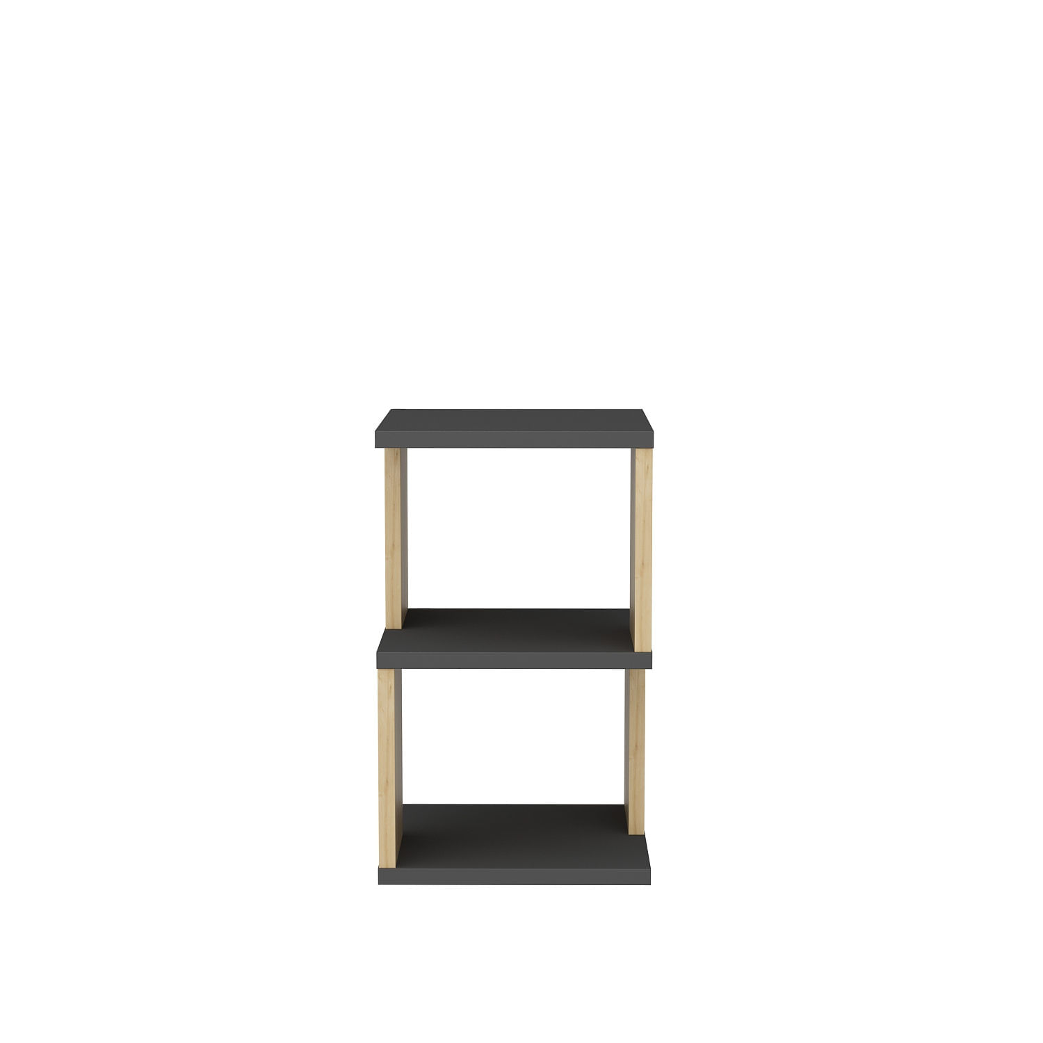 Noptiera, Hanah Home, pal melaminat, antracit si stejar, 29.6x29.6x49.4 cm — imaginea 2