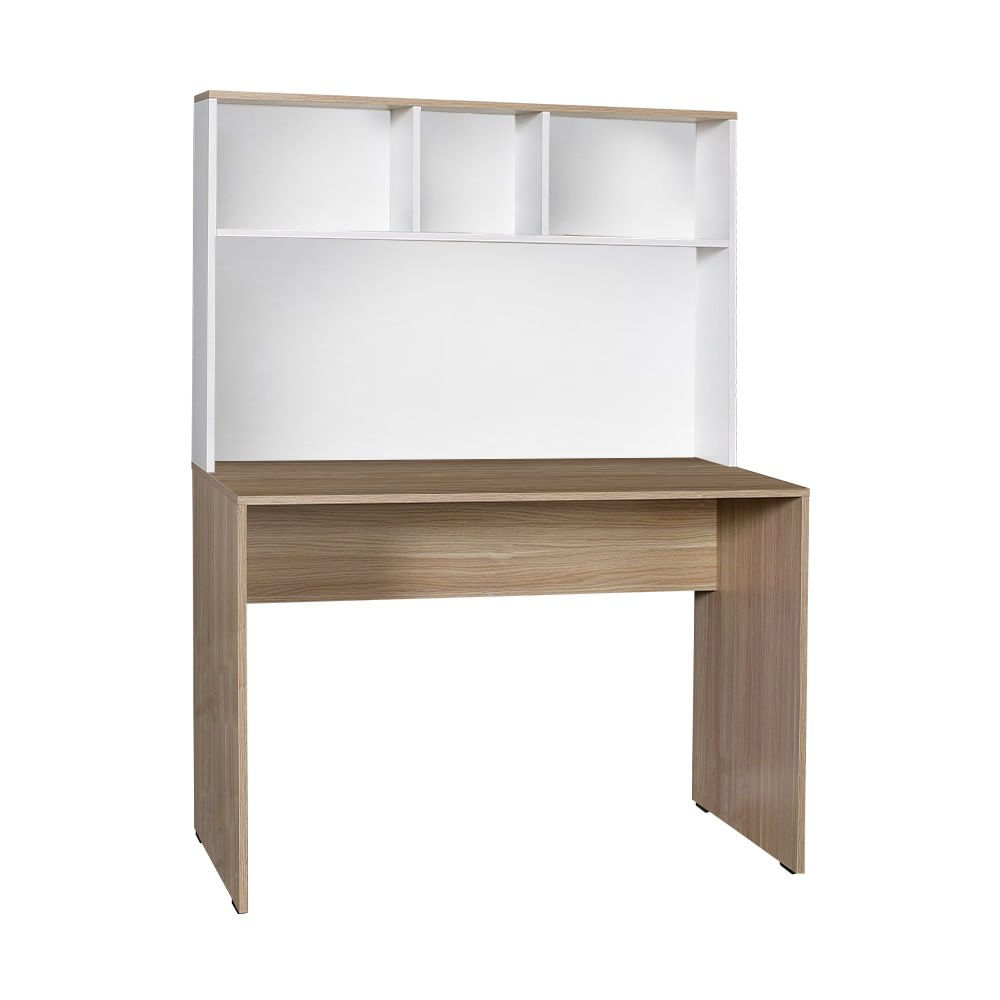 Birou de studiu, Hanah Home, pal melaminat, stejar si alb, 110x52x149 cm — imaginea 3