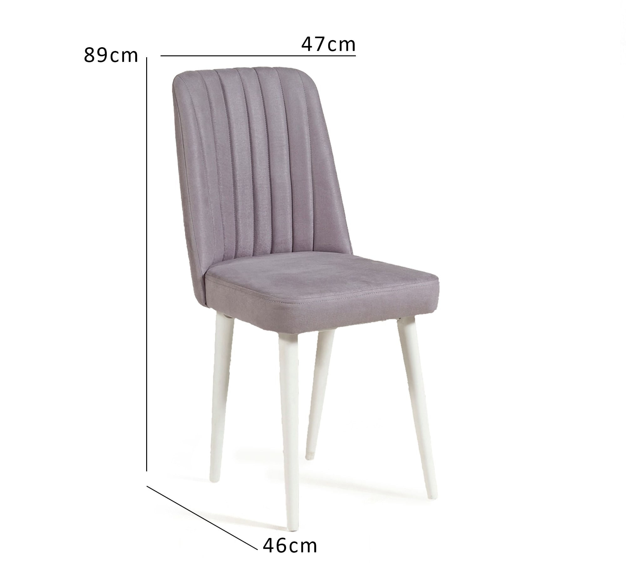 Scaun, Hanah Home, catifea, alb soho, 47x46x89 cm — imaginea 5