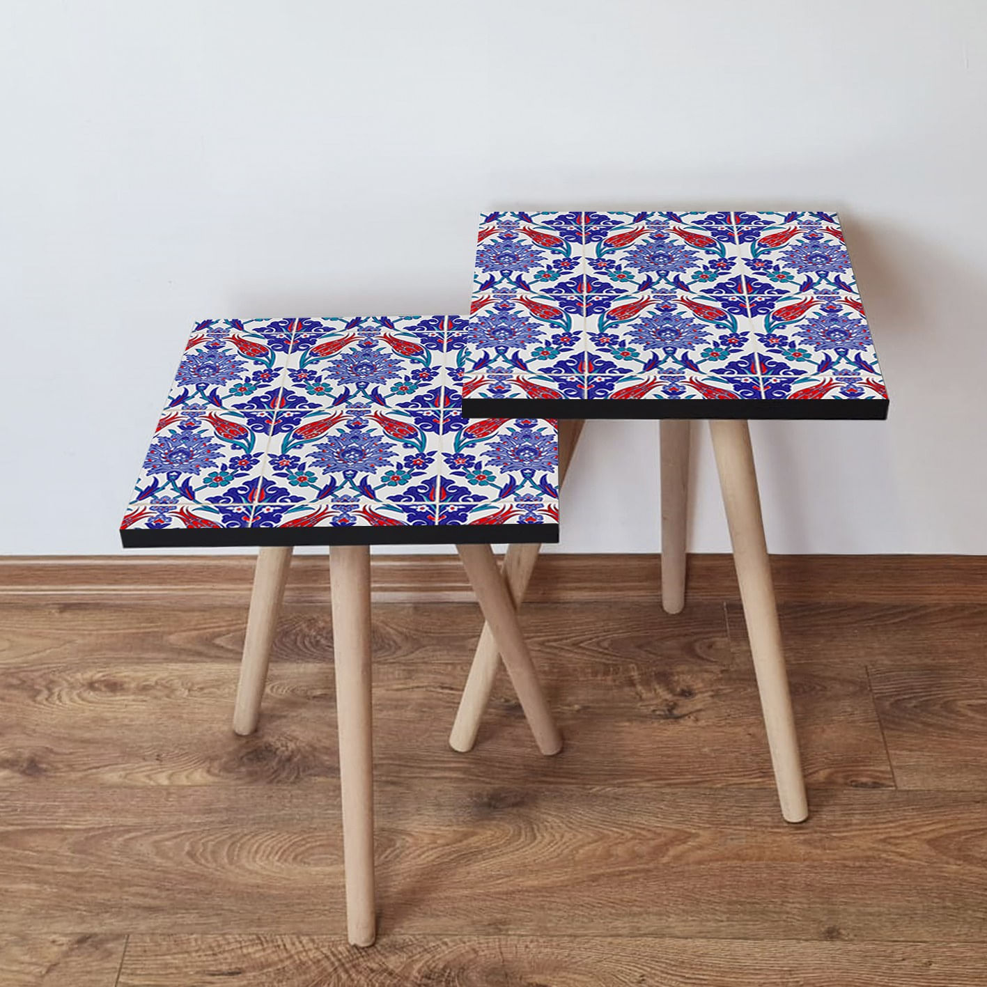 Set masute de cafea, Hanah Home, mdf, multicolor, 35x35x47 cm, 2 piese, 481LNA2453
