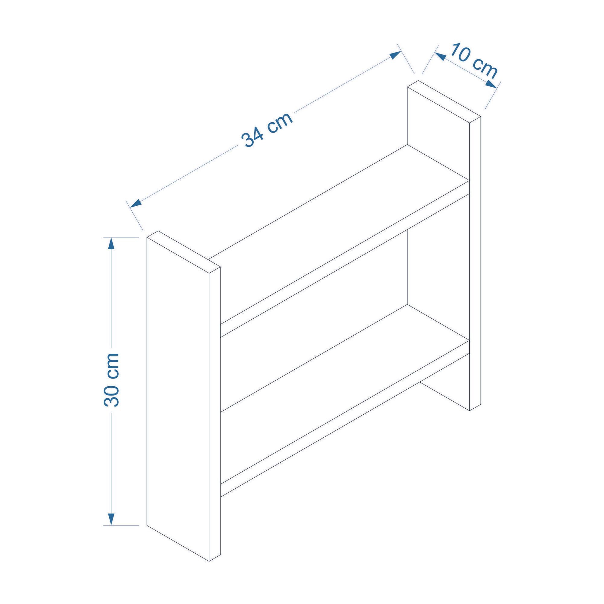 Raft de bucatarie, Hanah Home, panou de particule melaminat, nuc, 34x30x10 cm — imaginea 4