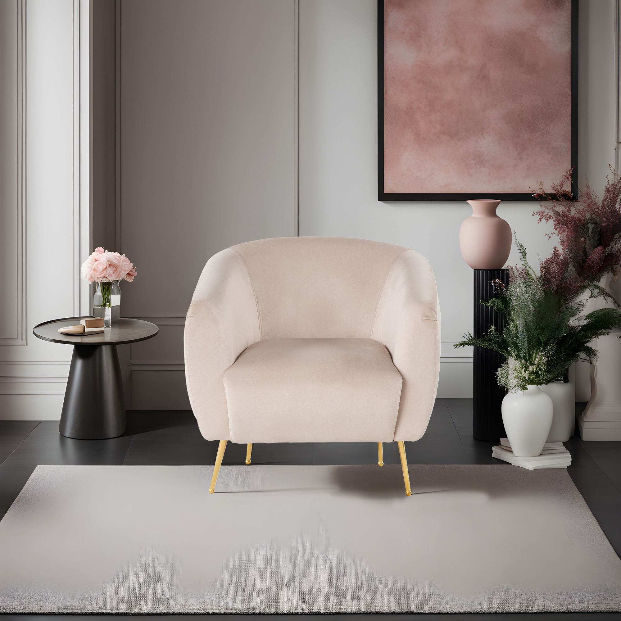 Fotoliu, Atelier Del Sofa, lemn fag, bej, 70x82x82 cm — imaginea 11