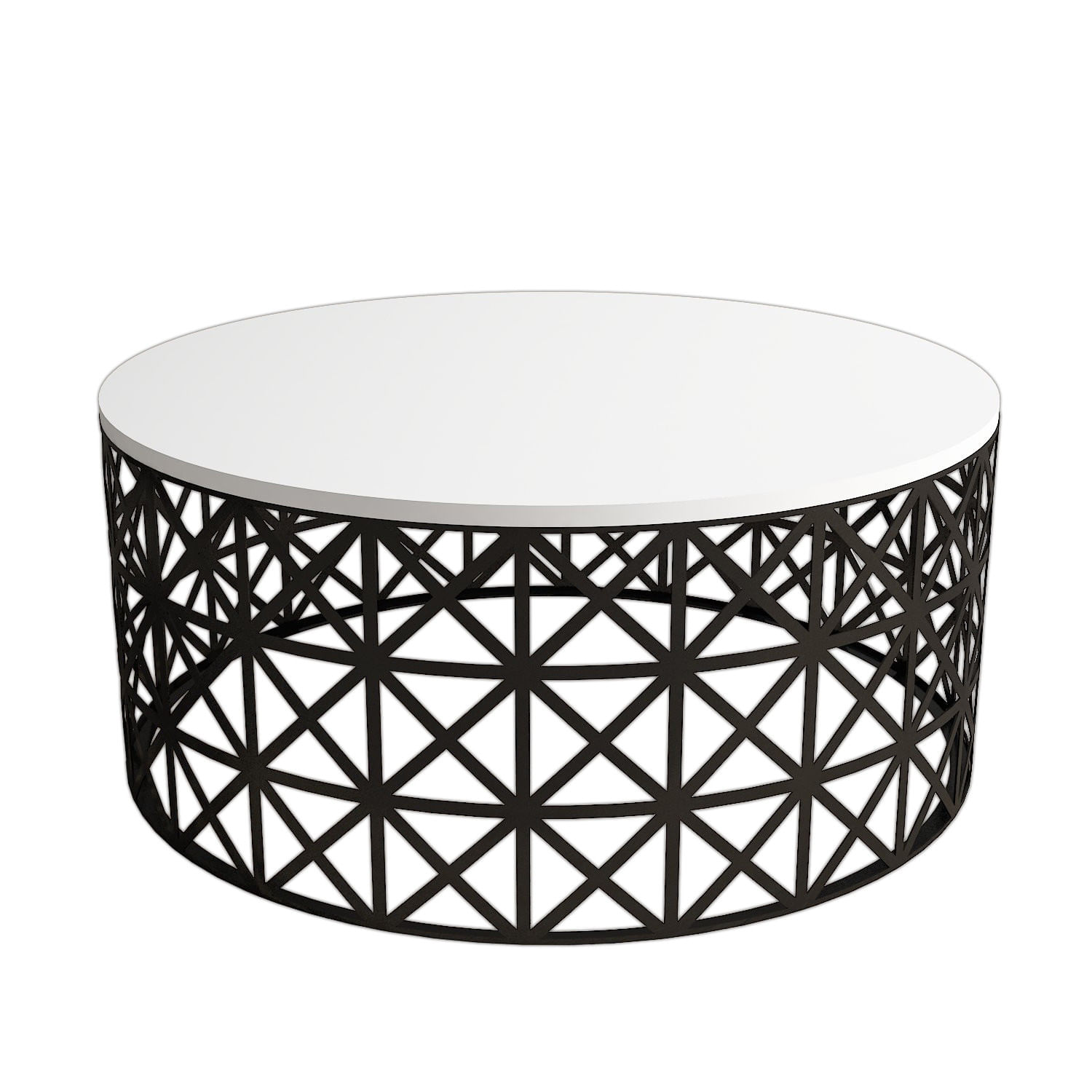 Masuta de cafea, Hanah Home, pal melaminat, alb negru, 90x90x38 cm — imaginea 3