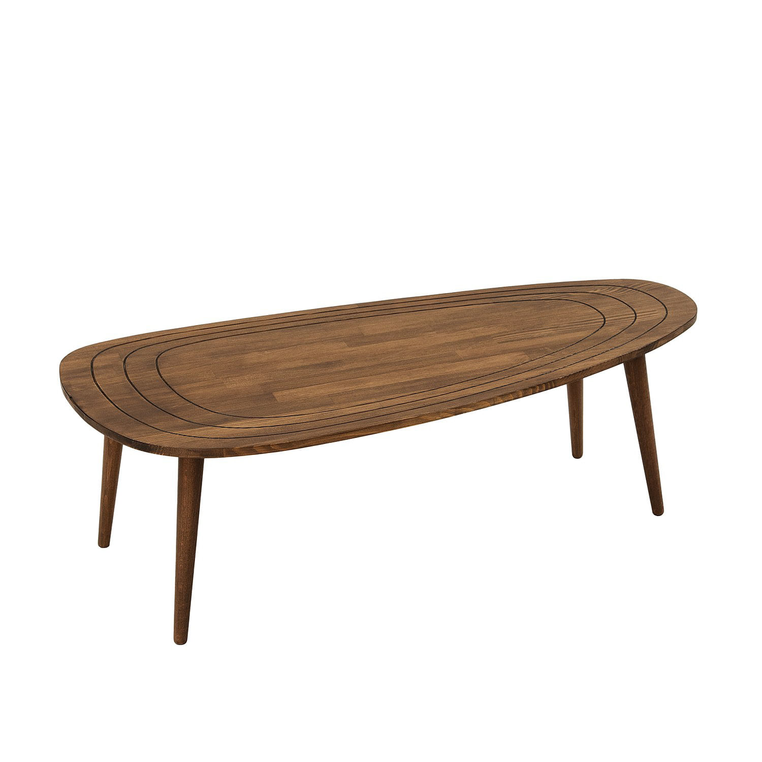 Masuta de cafea, Hanah Home, lemn masiv, nuc, 115x50x38 cm — imaginea 3