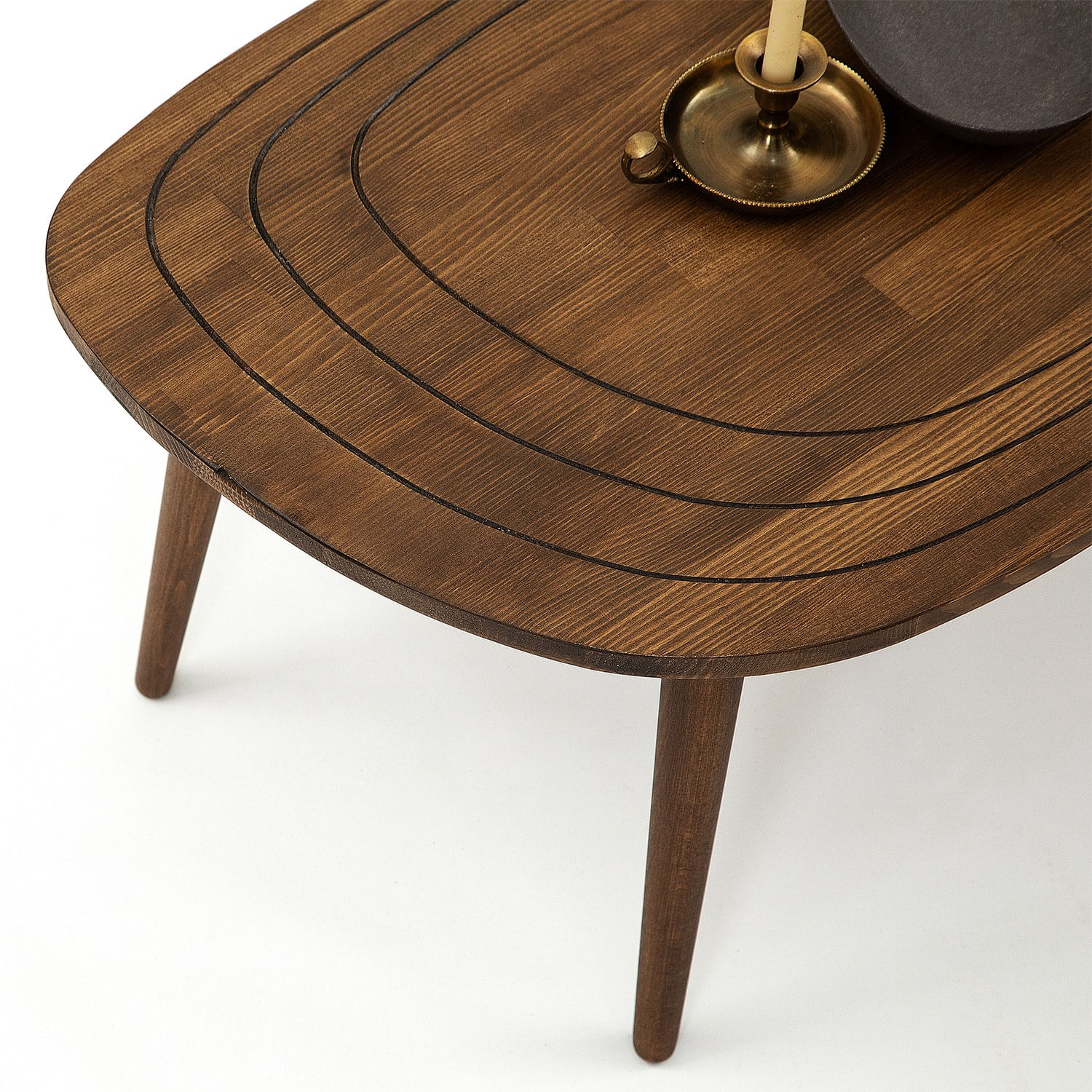 Masuta de cafea, Hanah Home, lemn masiv, nuc, 115x50x38 cm — imaginea 11