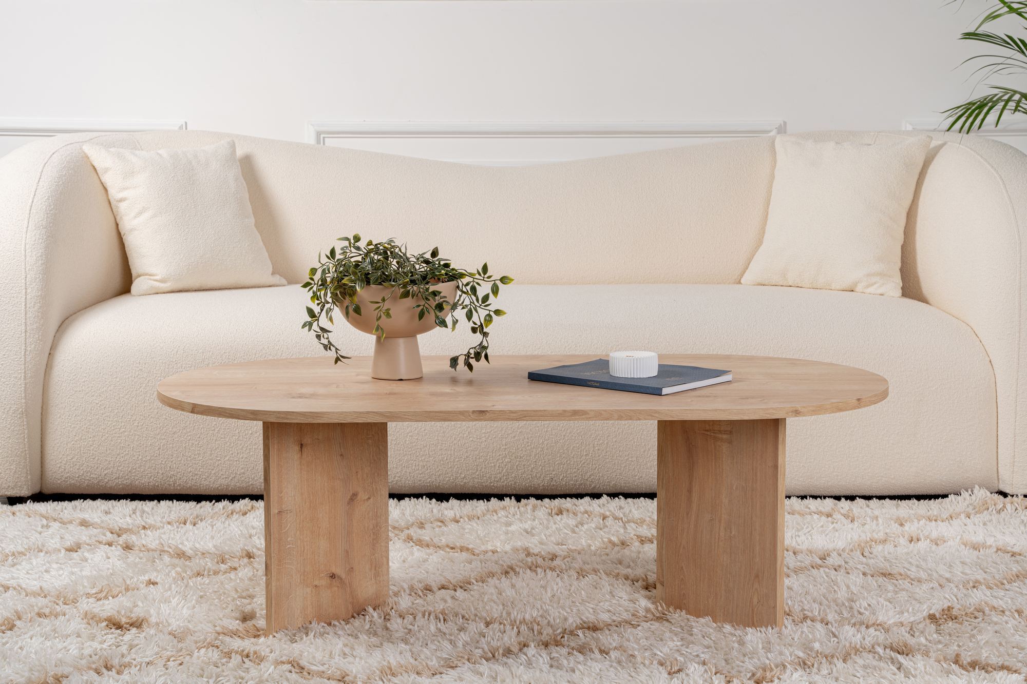 Masuta de cafea, Hanah Home, pal melaminat, stejar safir, 119x60x40 cm - 4 | YEO
