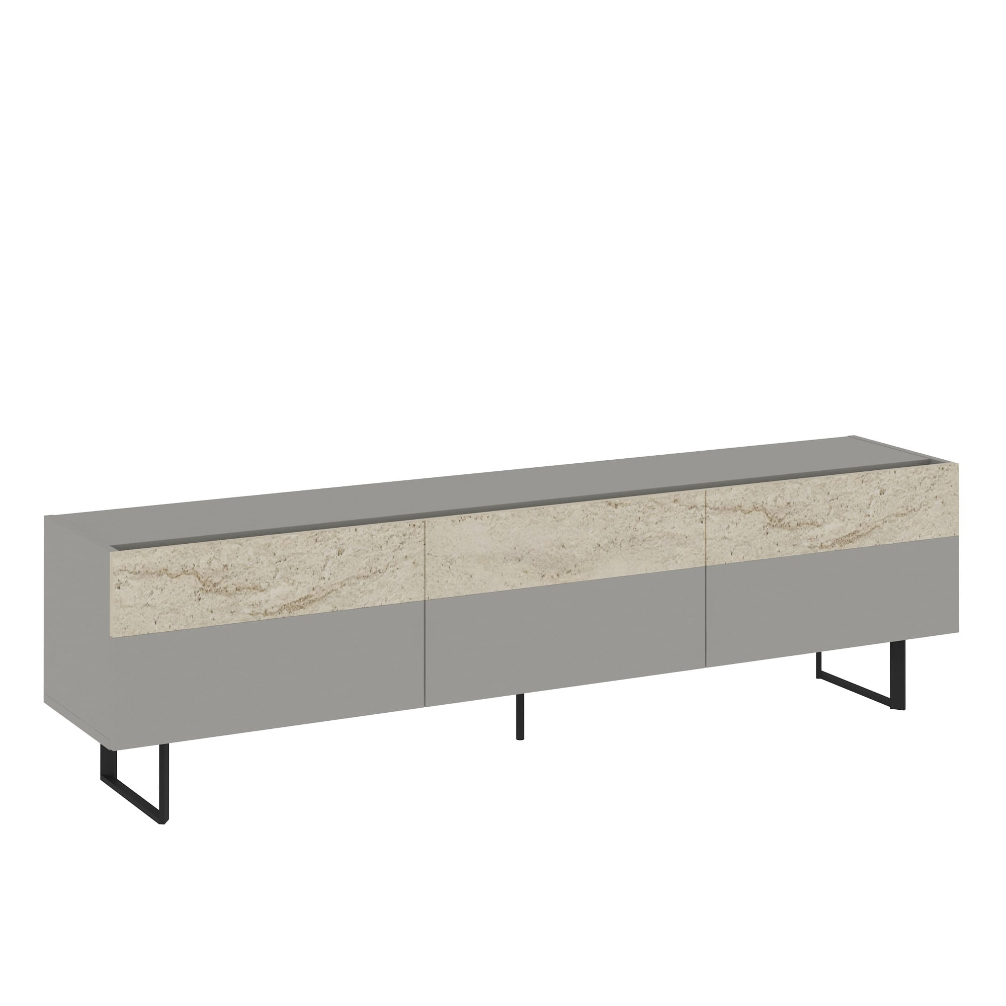 Comoda tv, Hanah Home, pal melaminat, gri si travertin, 180x37x49 cm — imaginea 6