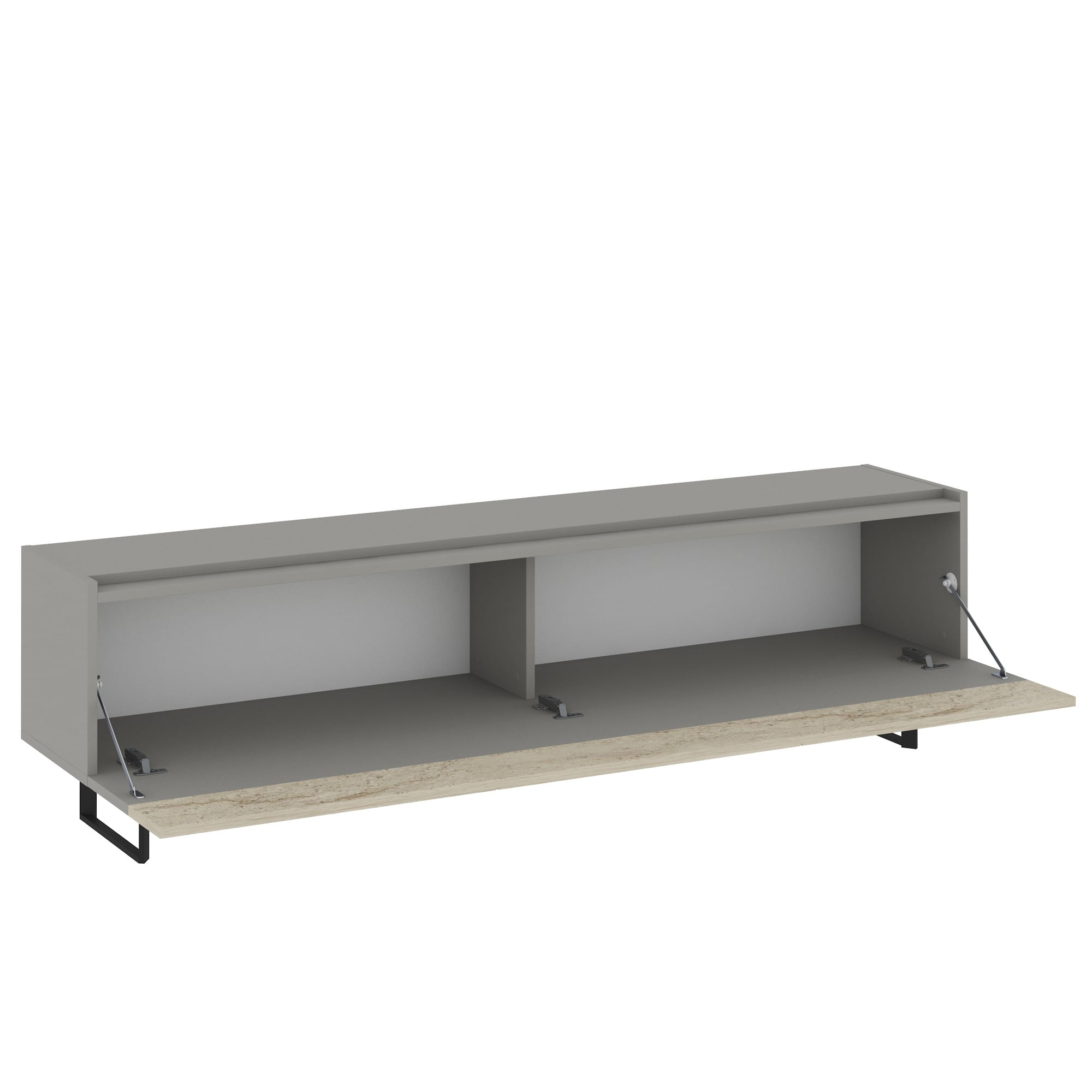Comoda tv, Hanah Home, pal melaminat, gri si travertin, 180x37x49 cm — imaginea 8