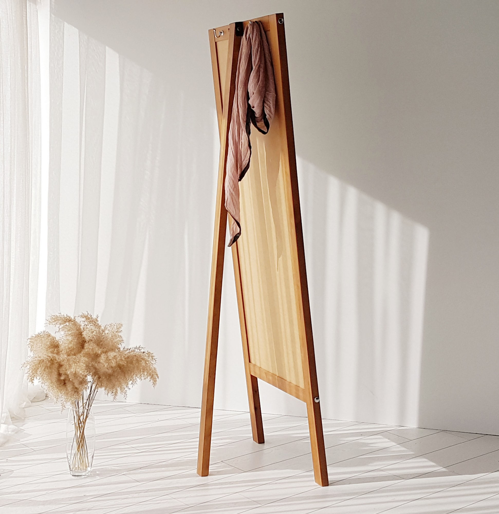 Oglinda de podea, Hanah Home, lemn masiv de pin, stejar, 55x170 cm