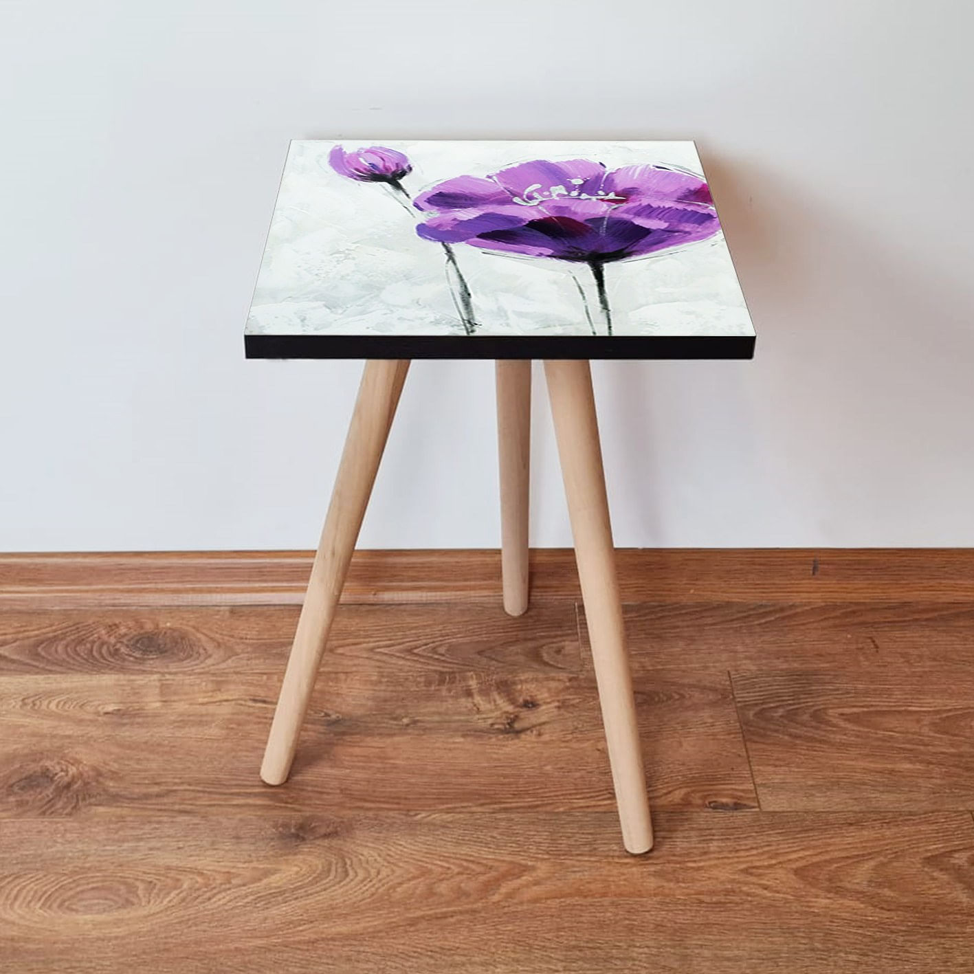 Masa laterala, Hanah Home, mdf, roz, 35x35x42 cm
