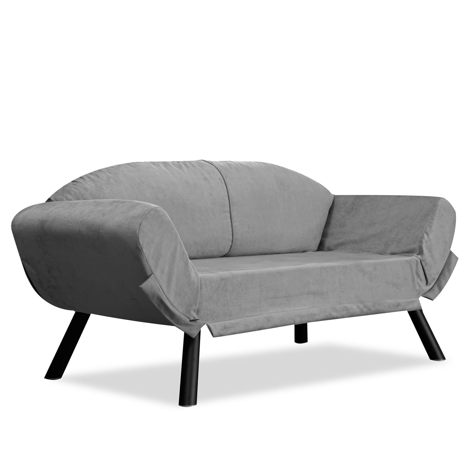 Canapea extensibila, Hanah Home, metal, gri, 177x87x75 cm — imaginea 2