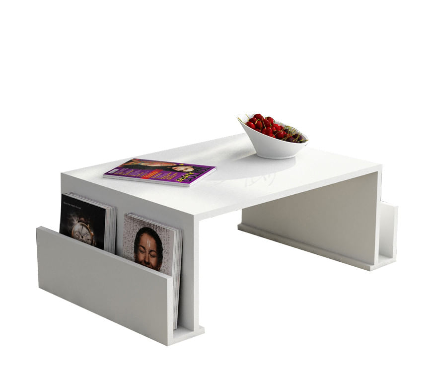 Masuta de cafea, Hanah Home, pal melaminat, alb, 95x60x36.8 cm — imaginea 2