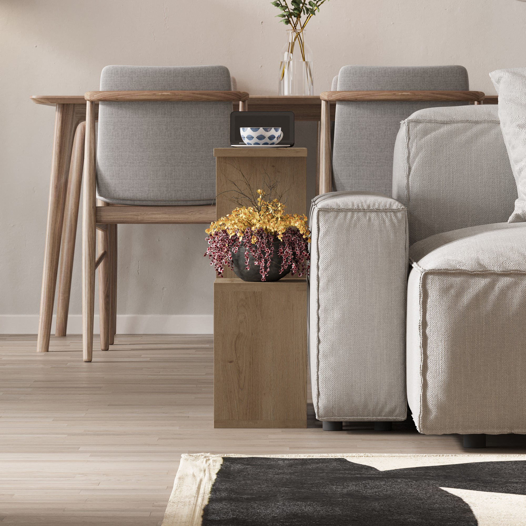 Masuta de cafea, Hanah Home, pal melaminat, sepet, 60x60x20 cm — imaginea 3