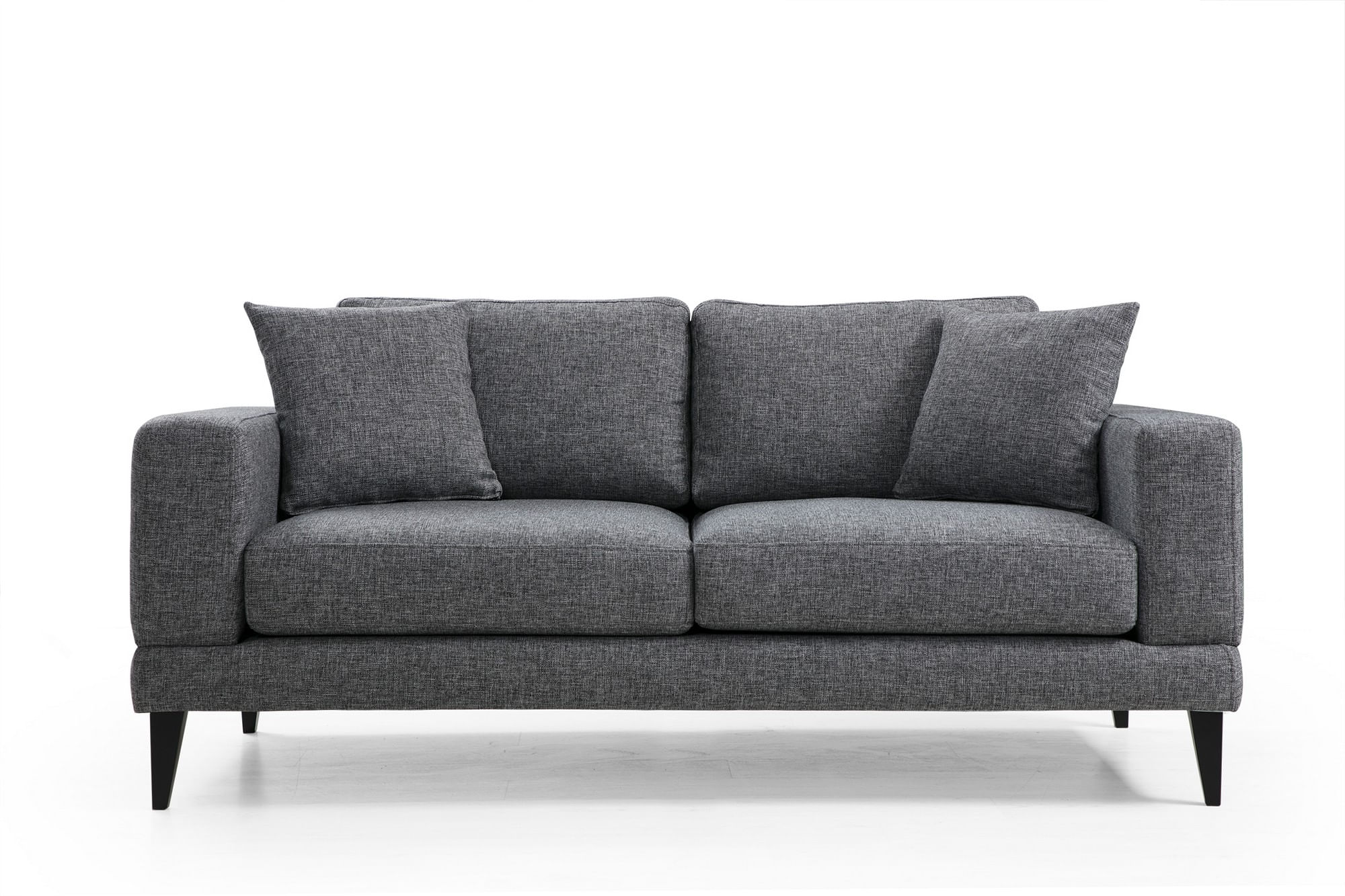 Canapea 2 locuri, Hanah Home, lemn fag si pal, gri inchis, 180x90x85 cm — imaginea 6