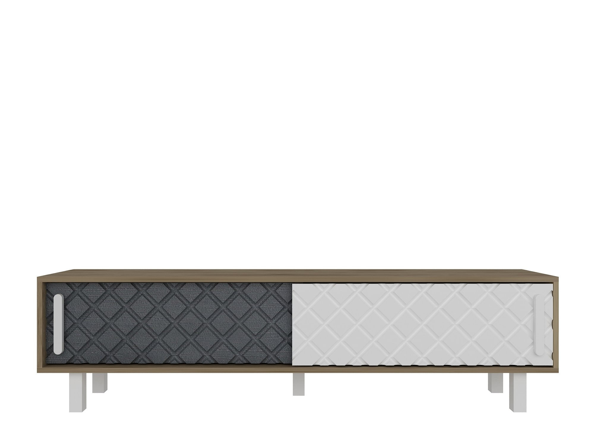 Comoda tv, Hanah Home, pal melaminat, stejar, alb, antracit, 180x48.2x35 cm — imaginea 4