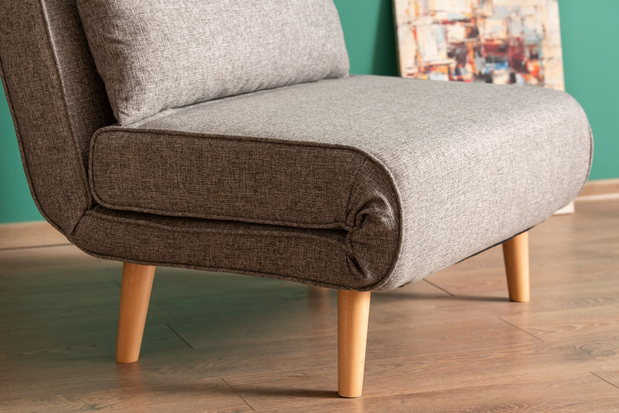 Canapea extensibila, Hanah Home, metal, gri deschis, 180x80 cm — imaginea 9
