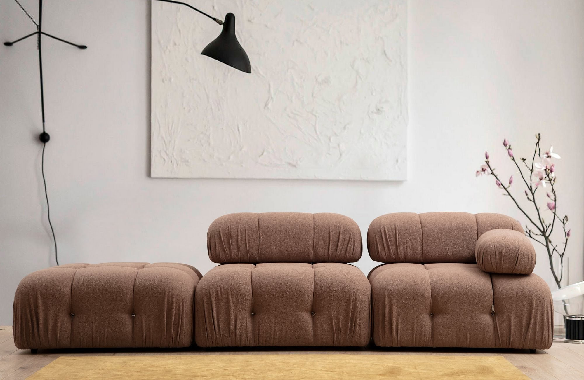 Canapea 1 loc, Hanah Home, poliester, maro, 95x95x75 cm — imaginea 2
