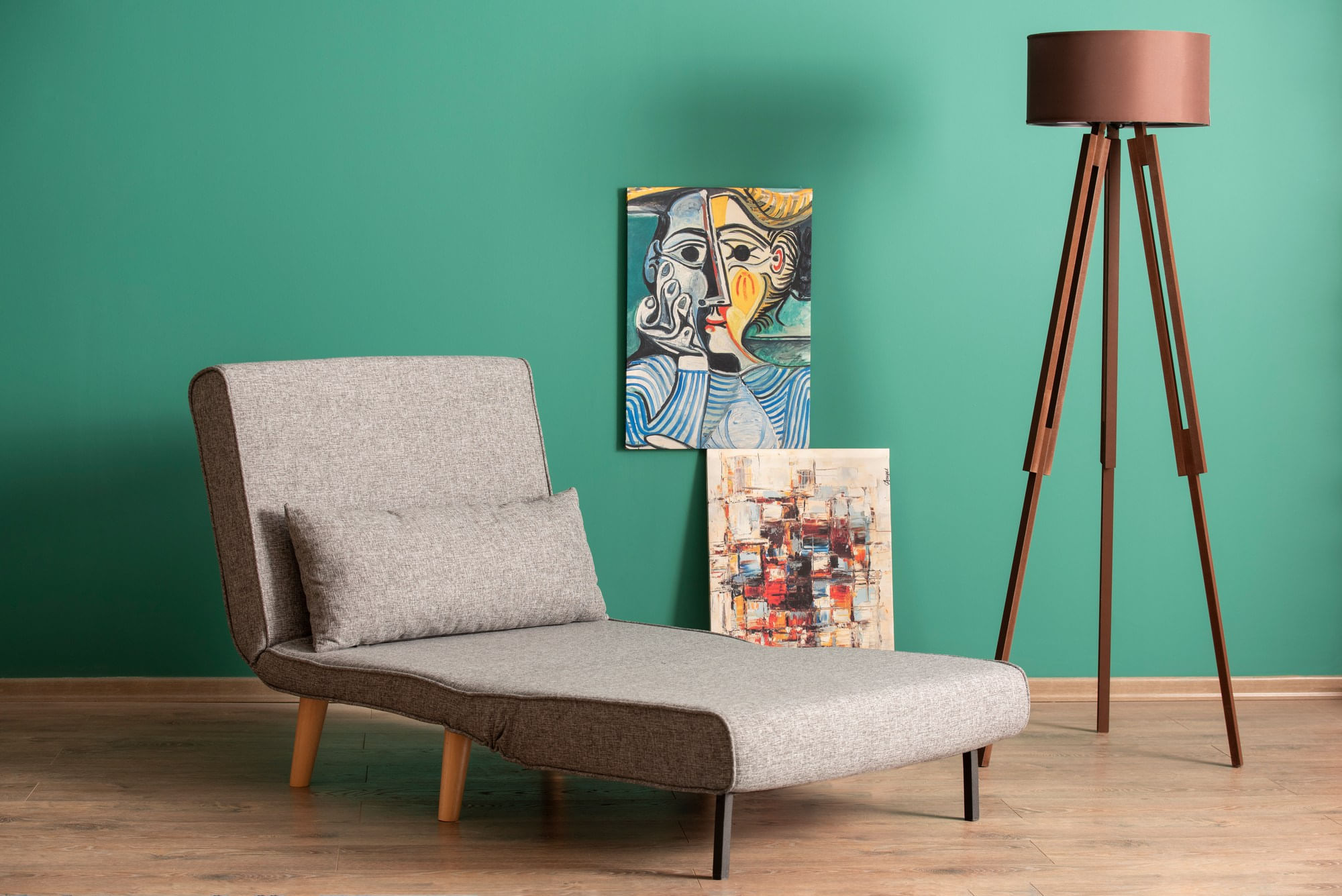 Canapea extensibila, Hanah Home, metal, gri deschis, 180x80 cm — imaginea 11