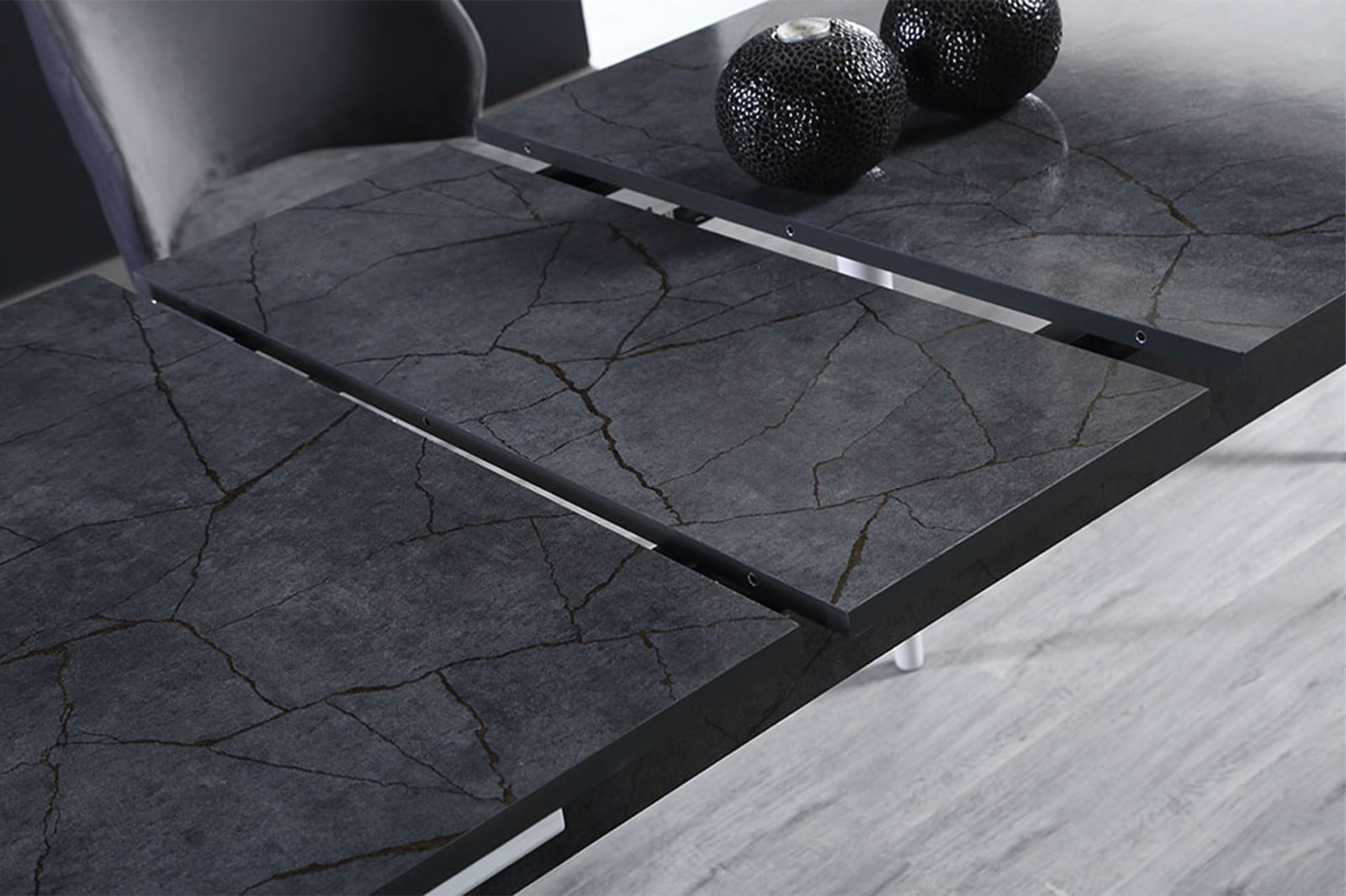 Masa extensibila, Hanah Home, panou de particule melaminat, antracit si alb, 132x76.5x79 cm — imaginea 2