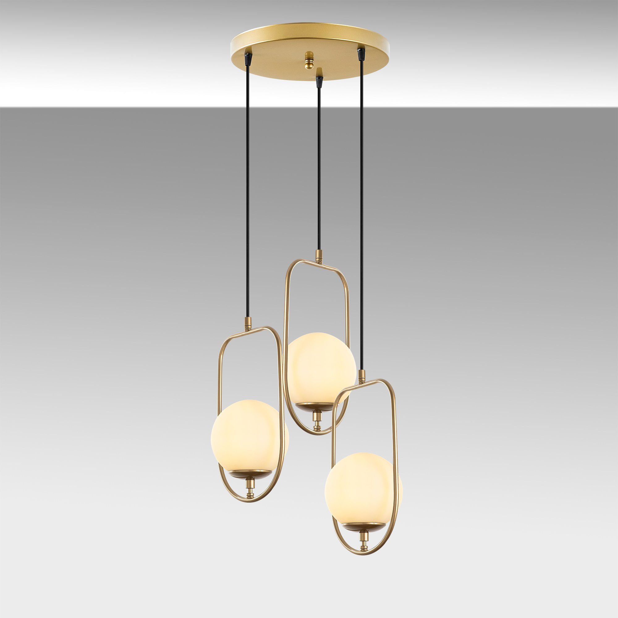 Candelabru, Opviq, metal, auriu, 55x55x185 cm