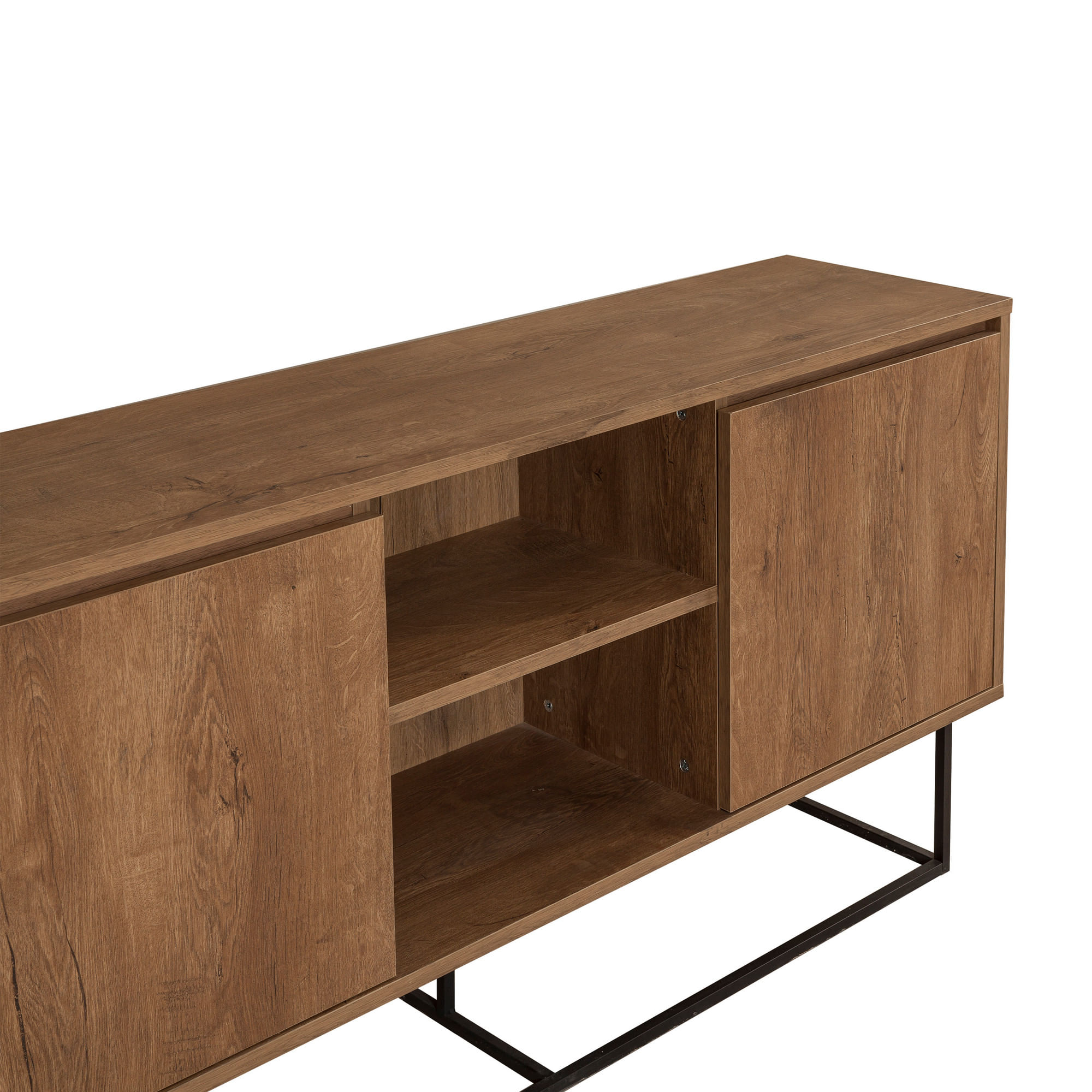 Consola, Hanah Home, pal melaminat, nuc si negru, 140x36x72 cm — imaginea 4