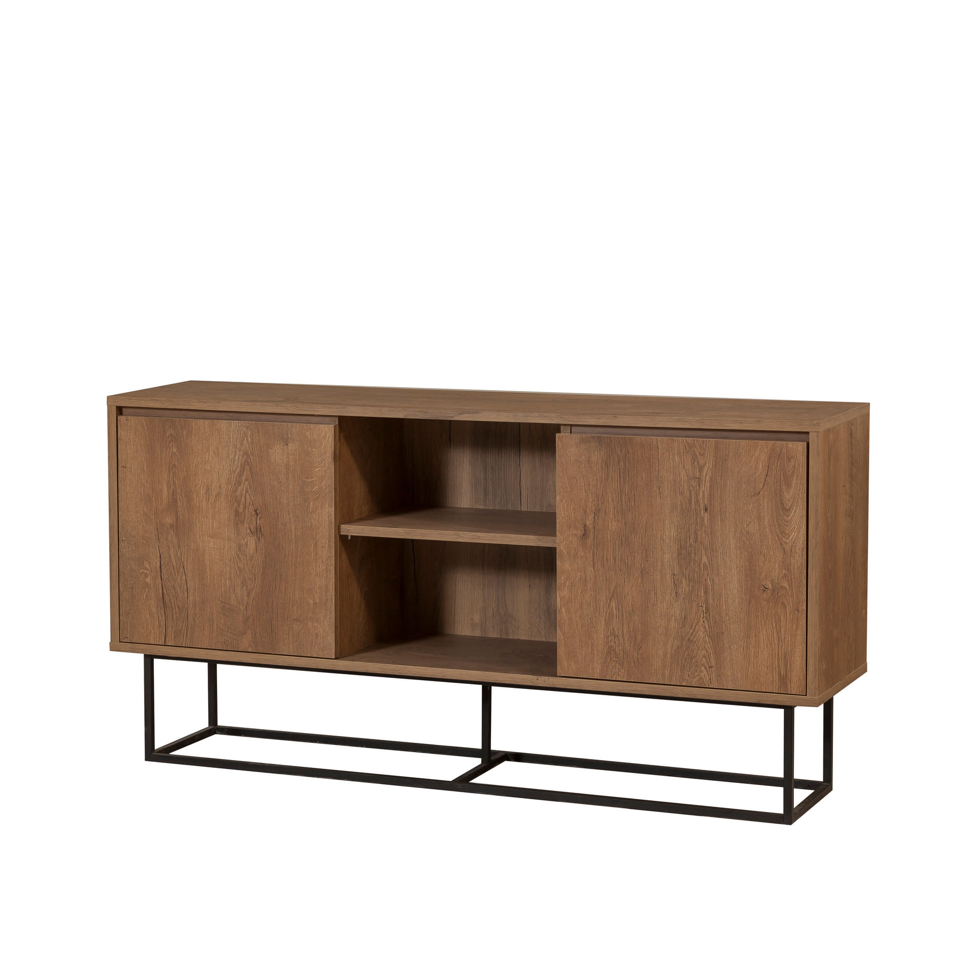 Consola, Hanah Home, pal melaminat, nuc si negru, 140x36x72 cm — imaginea 5
