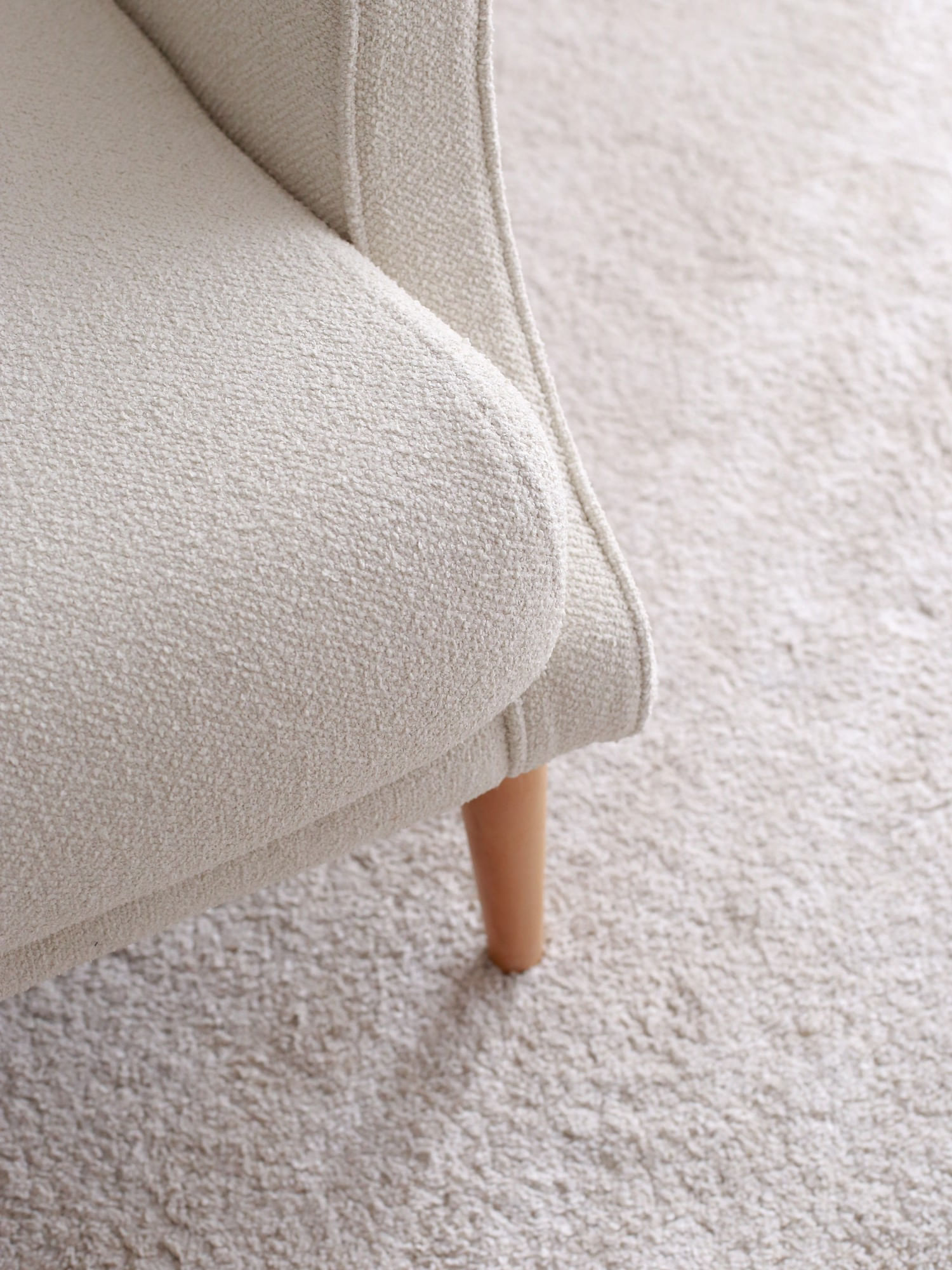 Fotoliu cu aripi, Atelier Del Sofa, teddy, crem, 70x78x94 cm — imaginea 2