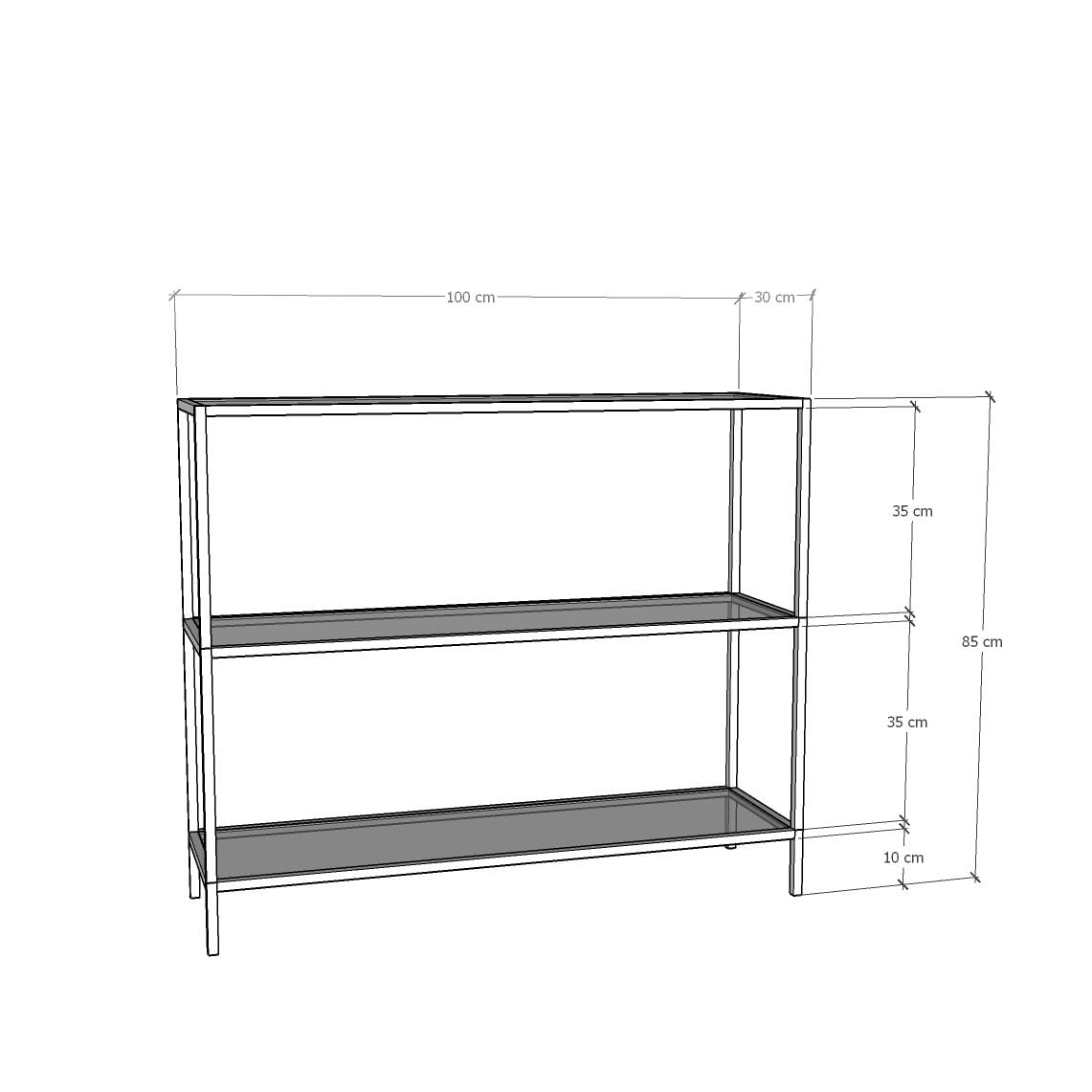 Consola, Hanah Home, sticla calita si metal, auriu, 100x30x85 cm — imaginea 9