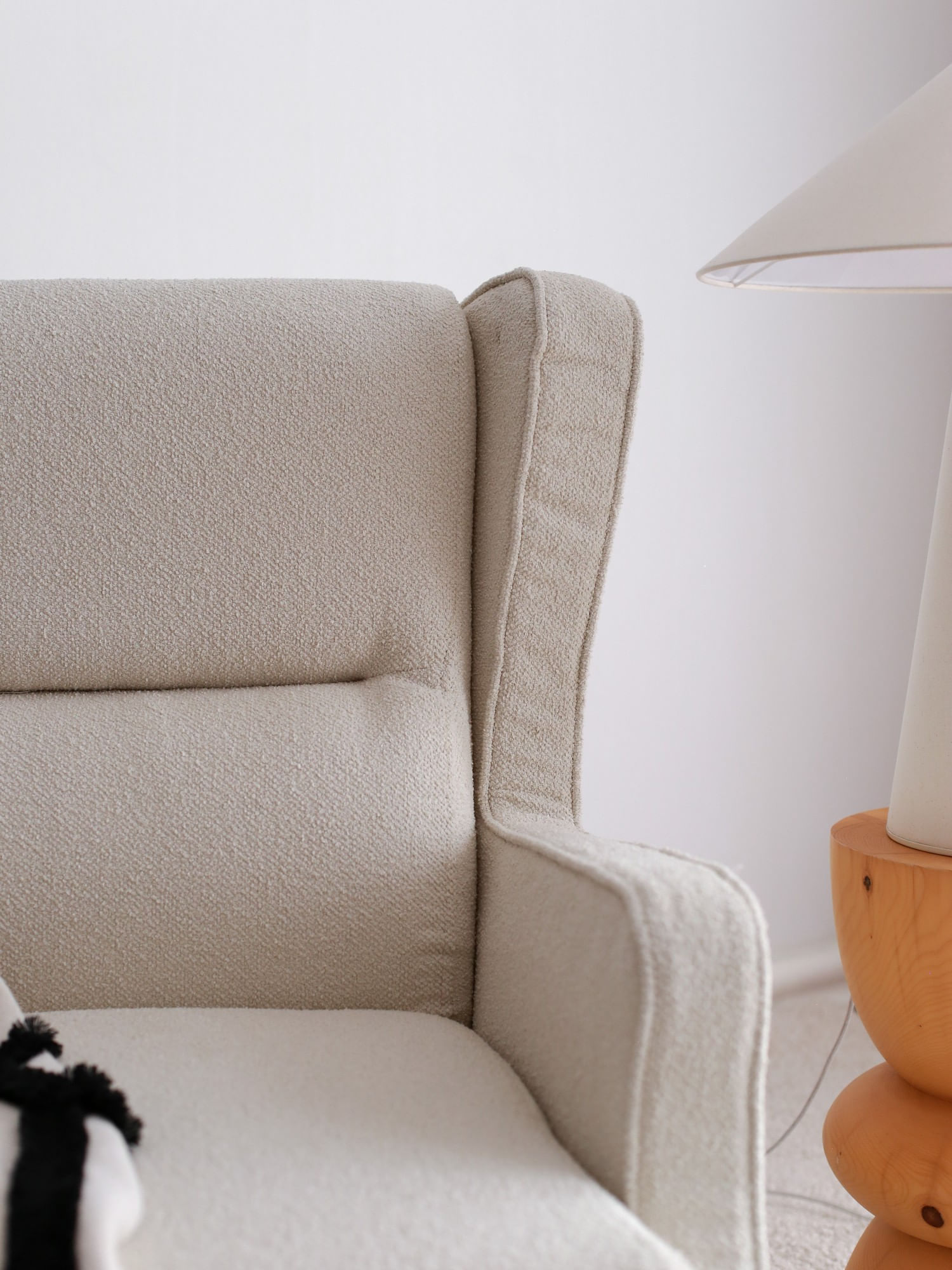 Fotoliu cu aripi, Atelier Del Sofa, teddy, crem, 70x78x94 cm — imaginea 5