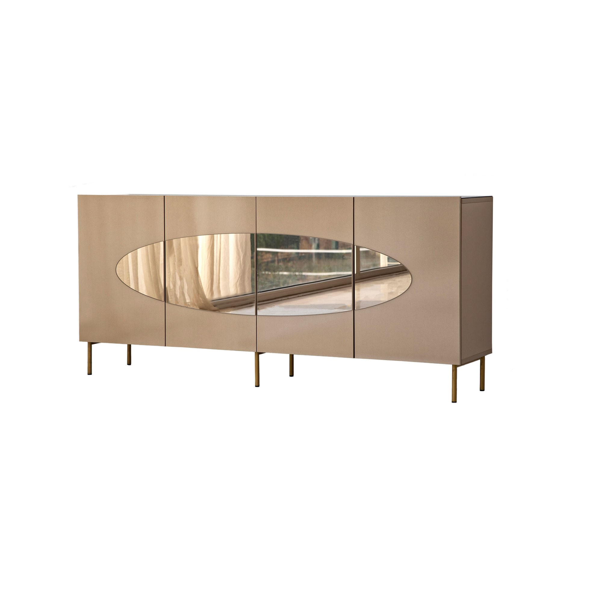 Consola, Hanah Home, mdf, bronz si auriu, 180x40x80 cm, 552NOS1814