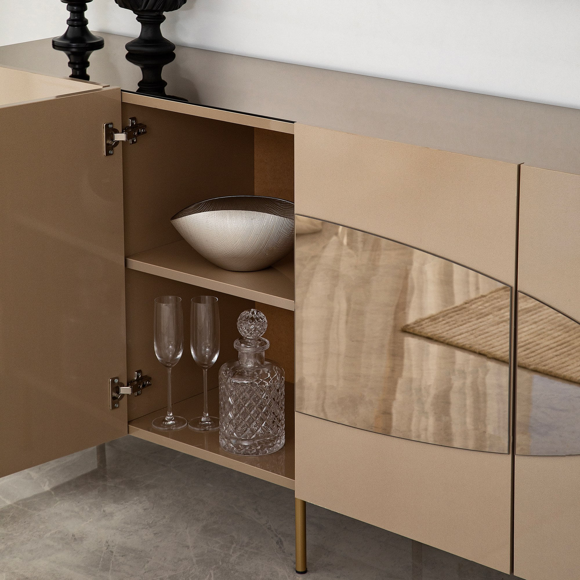 Consola, Hanah Home, mdf, bronz si auriu, 180x40x80 cm, 552NOS1814 — imaginea 8