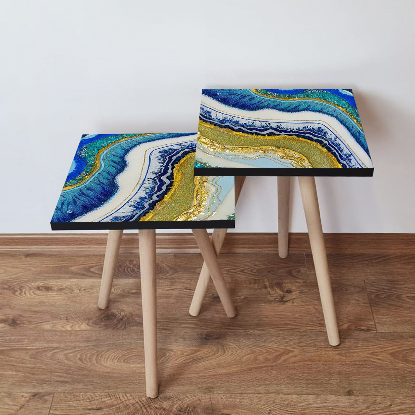 Set masute de cafea, Hanah Home, mdf, multicolor, 35x47x35 cm, 35x42x35 cm, 481LNA2680