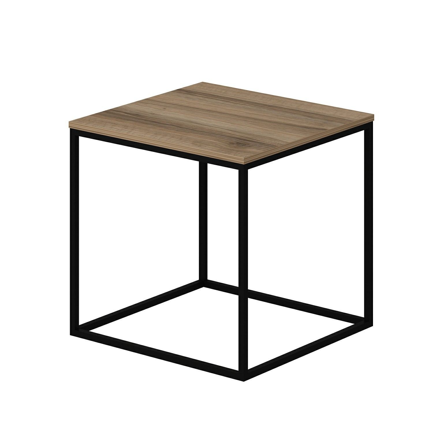 Masa de cafea, Hanah Home, PAL melaminat, nuc, 52x50x50 cm — imaginea 5