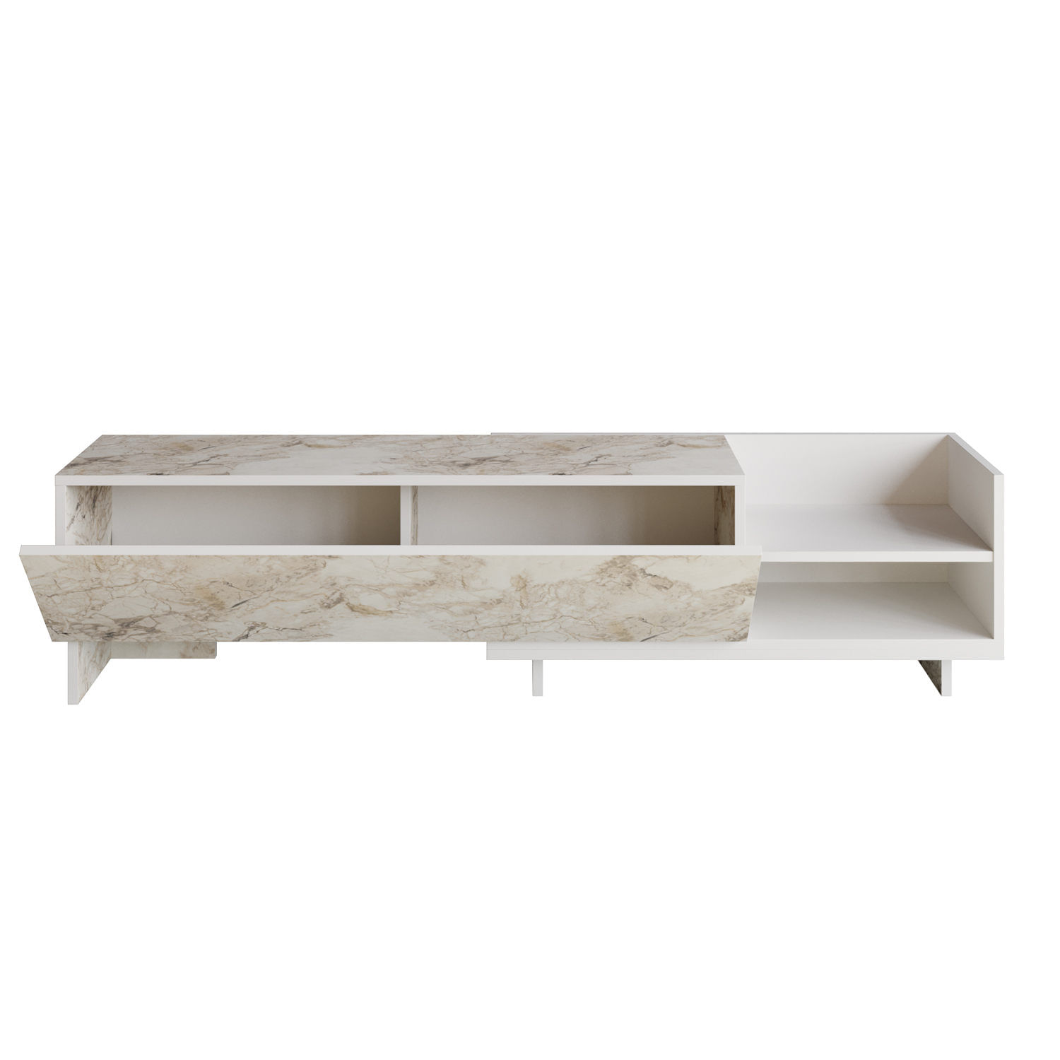 Comoda tv, Hanah Home, pal melaminat, alb, 165x35x41 cm — imaginea 5