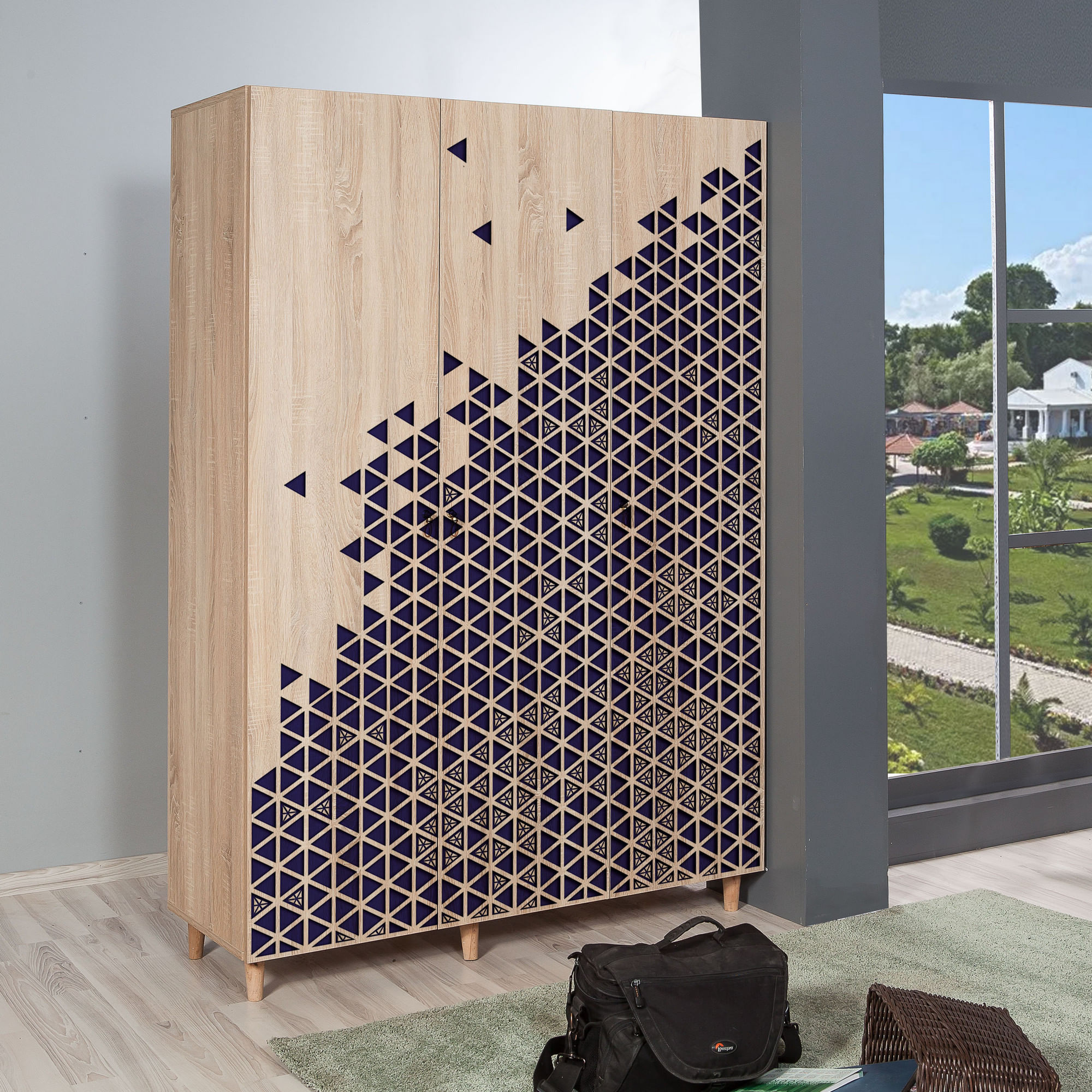 Sifonier, Hanah Home, pal melaminat, stejar sonoma, 135x52x192 cm, 863SPH4211 — imaginea 6