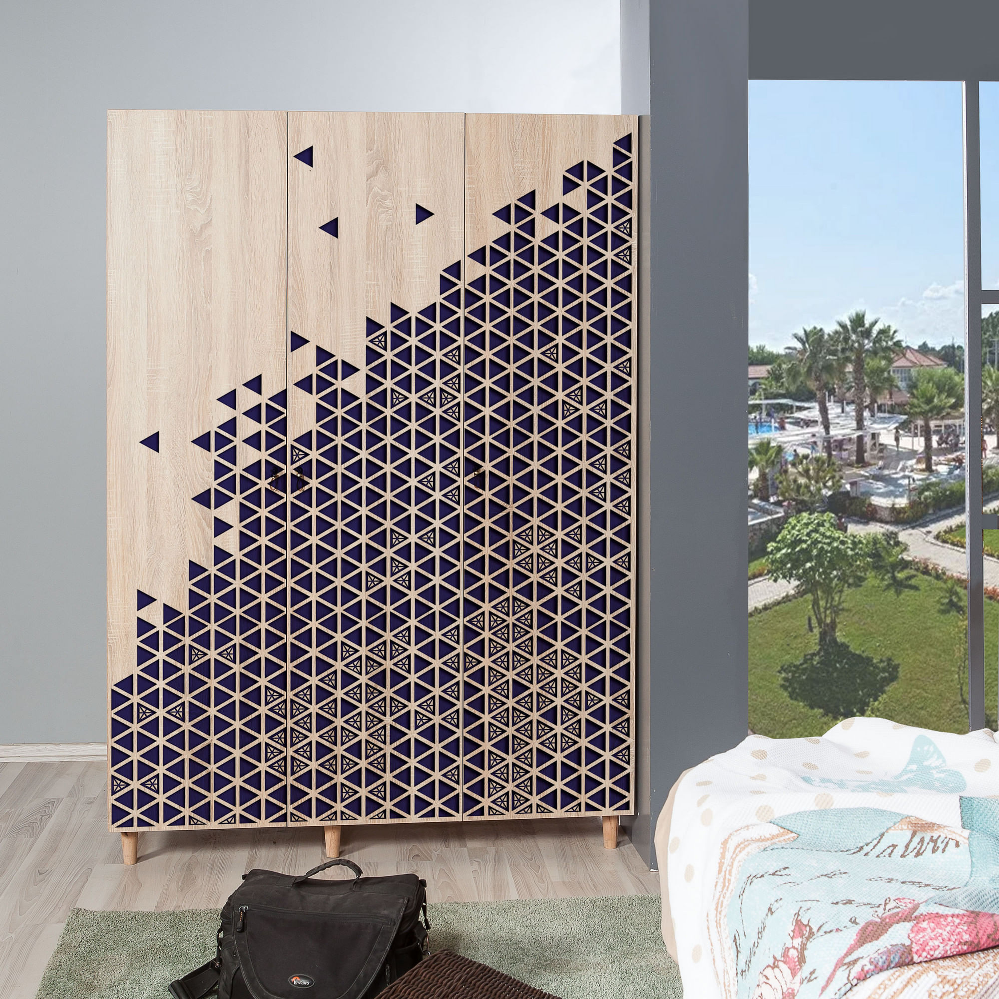 Sifonier, Hanah Home, pal melaminat, stejar sonoma, 135x52x192 cm, 863SPH4211 — imaginea 8