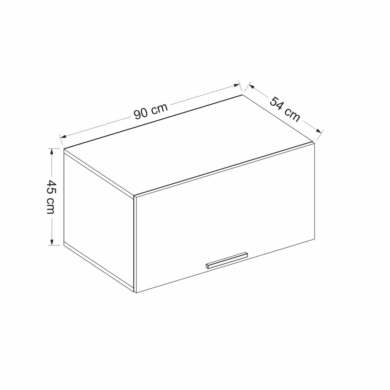 Dulap de perete, Hanah Home, pal melaminat, antracit, 90x45x54 cm — imaginea 2