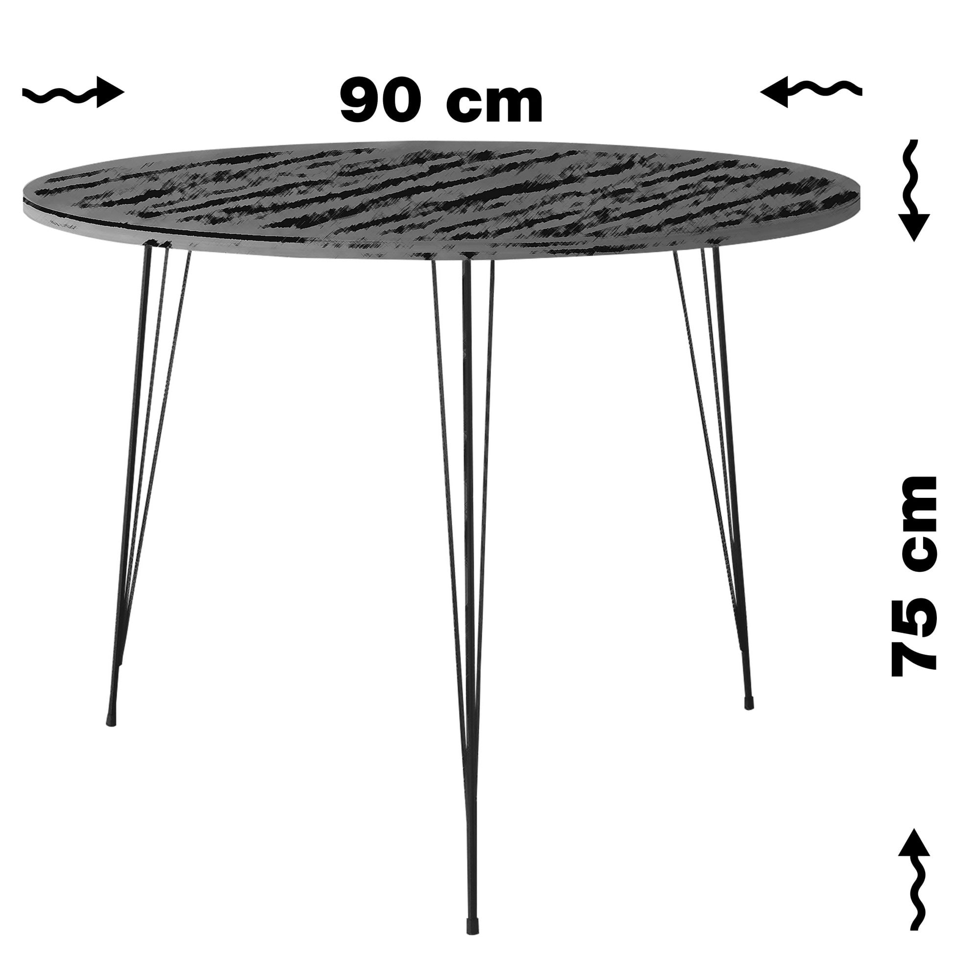 Masa, Hanah Home, pal melaminat, negru alb, 90x90x75 cm, 801CMY2933 — imaginea 5