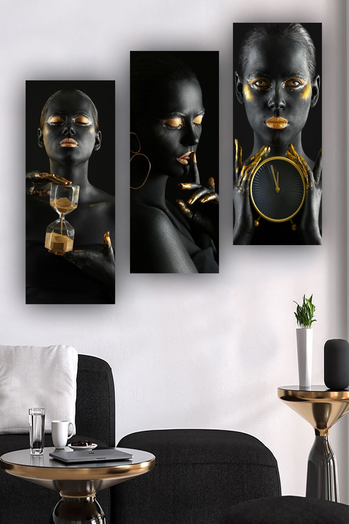 Tablou decorativ 3 piese, Wallxpert, mdf, multicolor, 70x50 cm