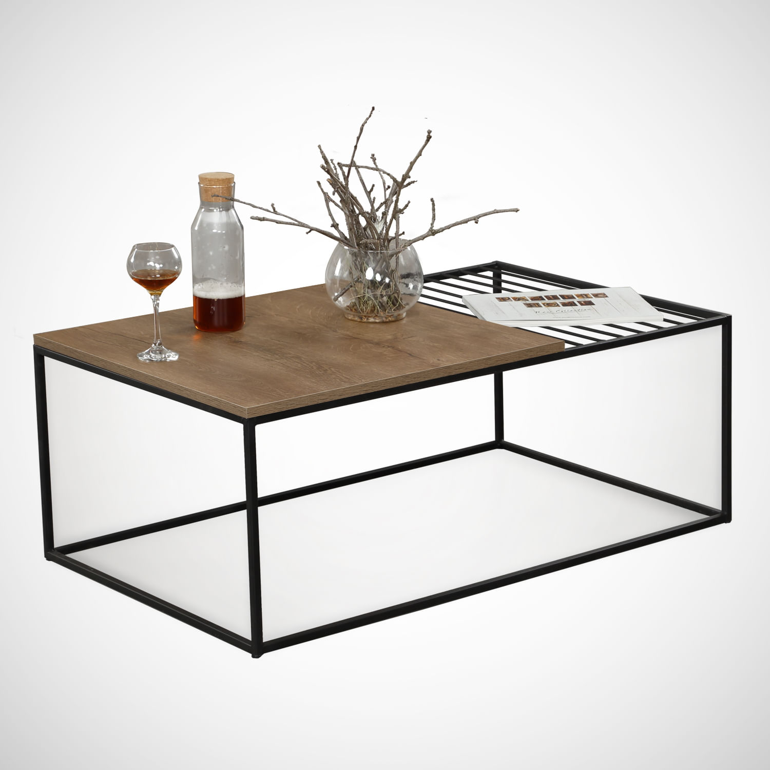 Masuta de cafea, Hanah Home, pal melaminat, stejar caucazian, 95x55x43 cm, 801CMY2841 — imaginea 4