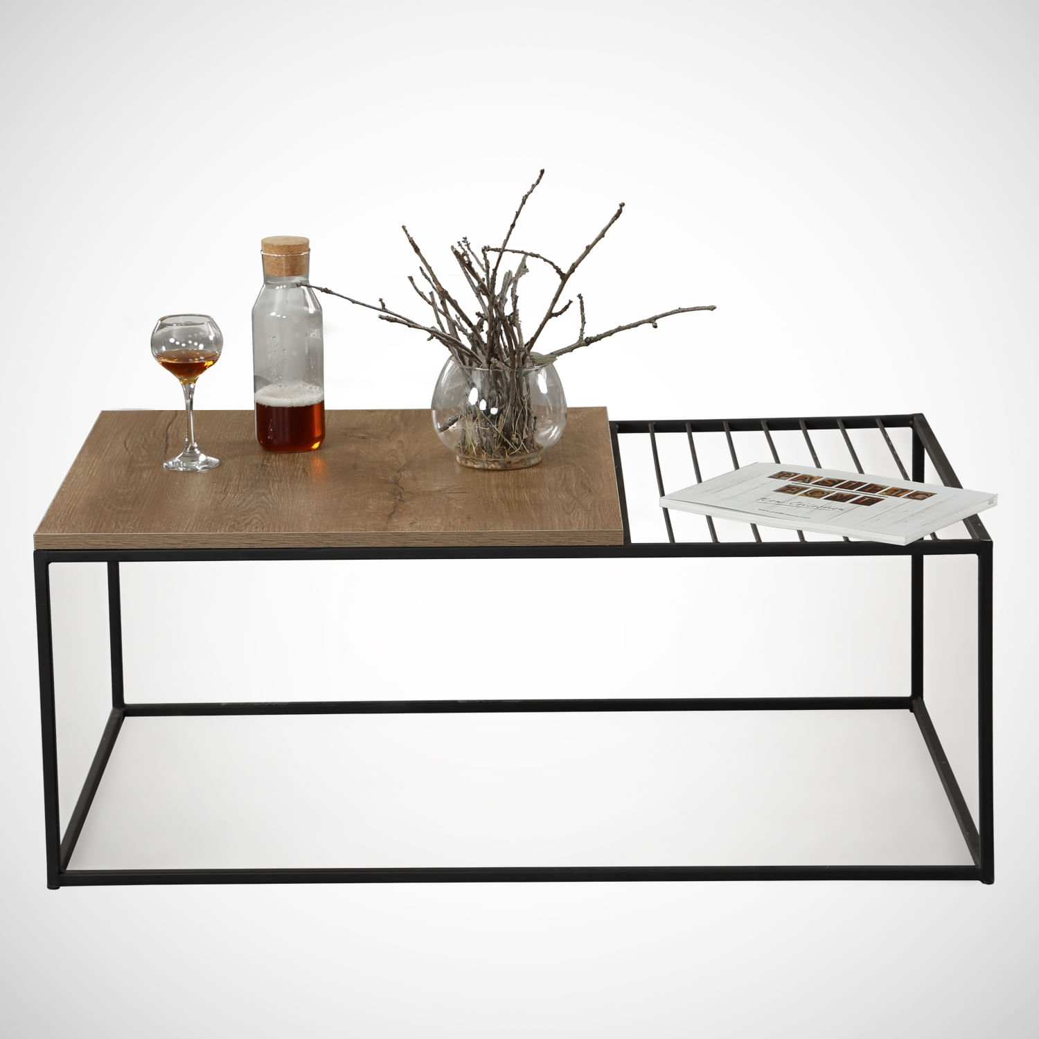 Masuta de cafea, Hanah Home, pal melaminat, stejar caucazian, 95x55x43 cm, 801CMY2841 — imaginea 6
