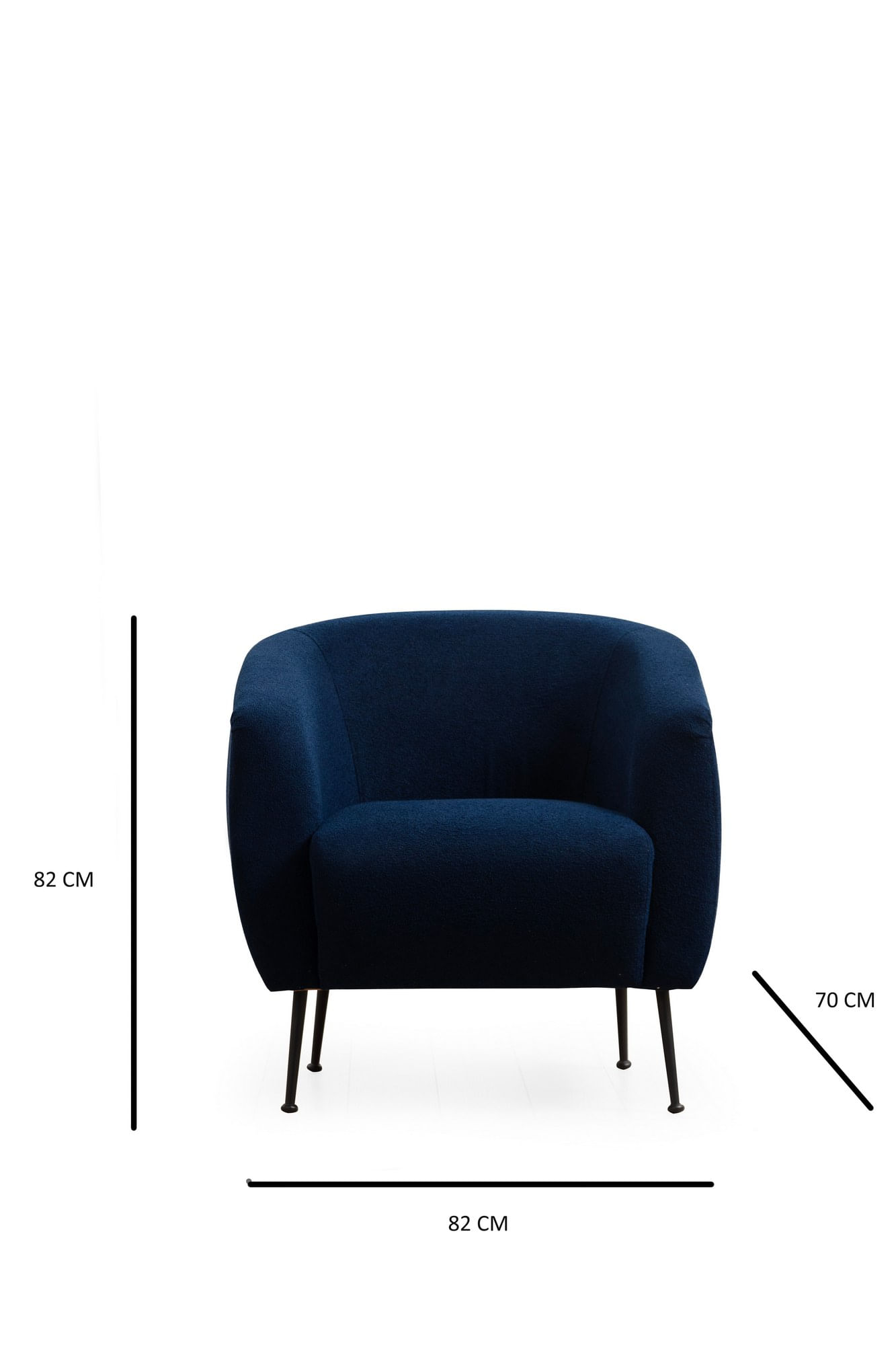 Fotoliu, Atelier Del Sofa, lemn de fag si pal, albastru, 70x82x82 cm — imaginea 2