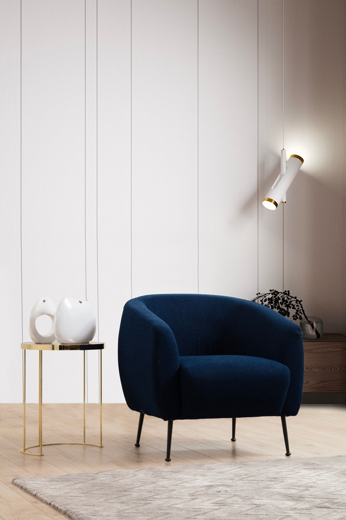 Fotoliu, Atelier Del Sofa, lemn de fag si pal, albastru, 70x82x82 cm — imaginea 4