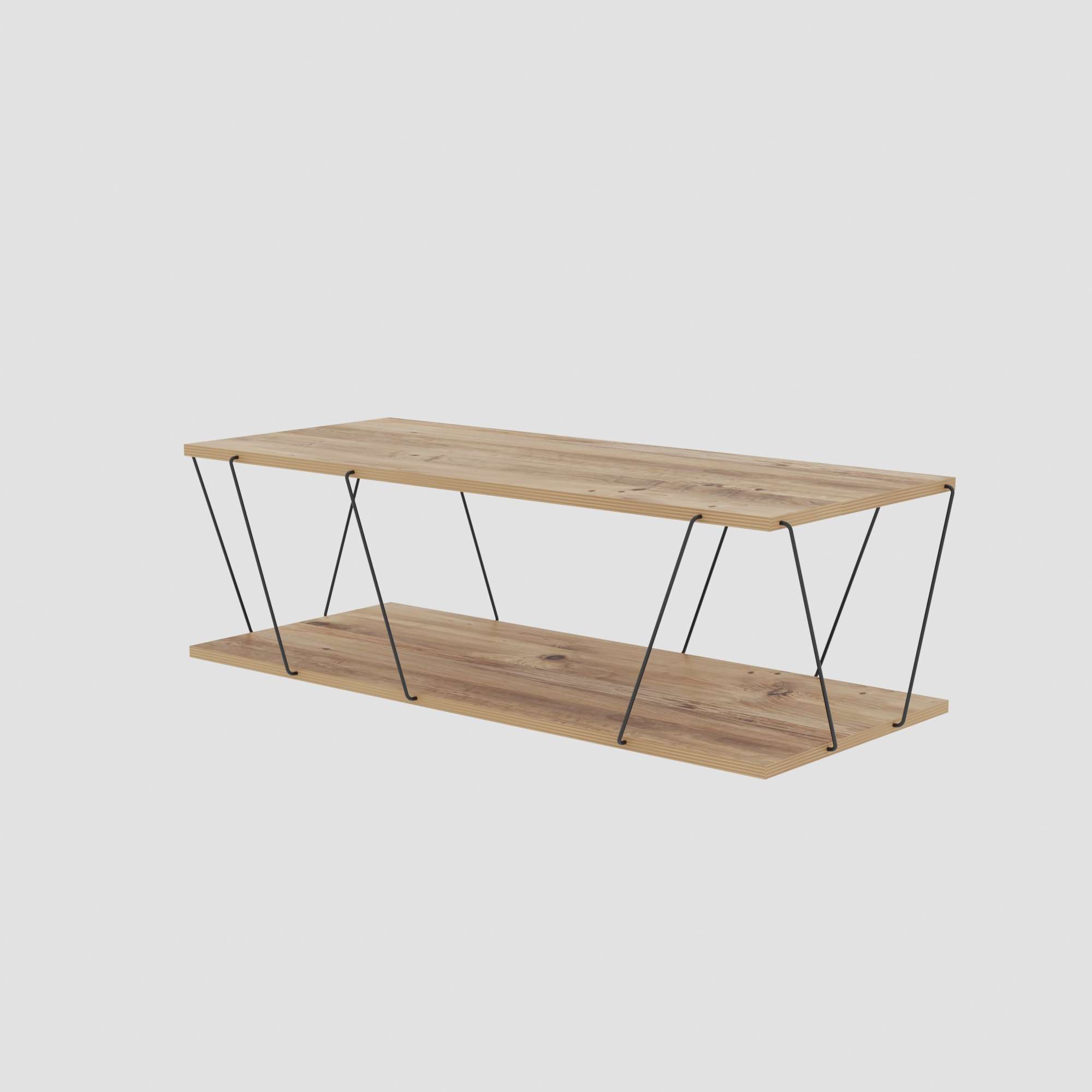 Masuta de cafea, Hanah Home, pal melaminat, pin si negru, 120x50x30 cm — imaginea 3
