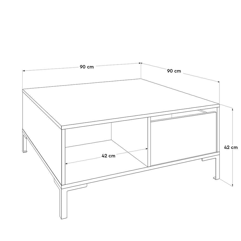 Masuta de cafea, Hanah Home, pal melaminat, nuc, 90x90x42 cm, 479ADR1808 — imaginea 4
