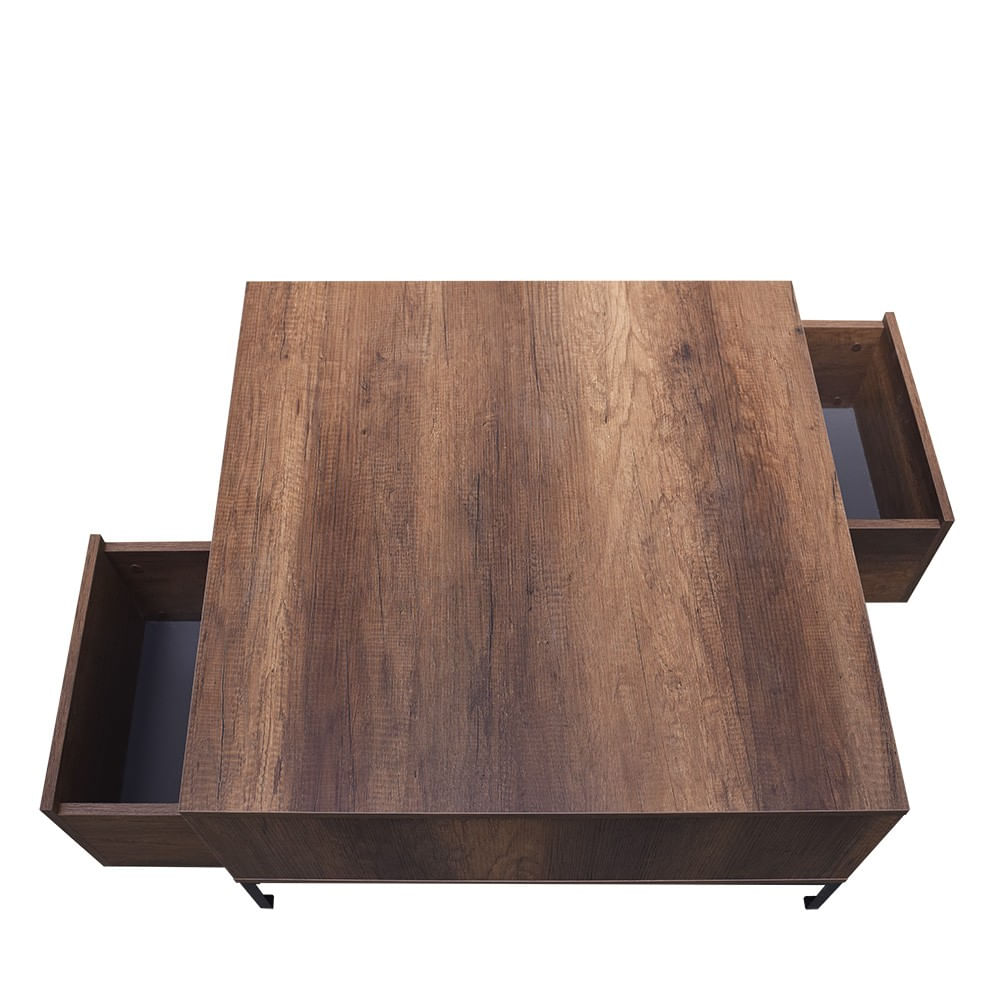 Masuta de cafea, Hanah Home, pal melaminat, nuc, 90x90x42 cm, 479ADR1808 — imaginea 12