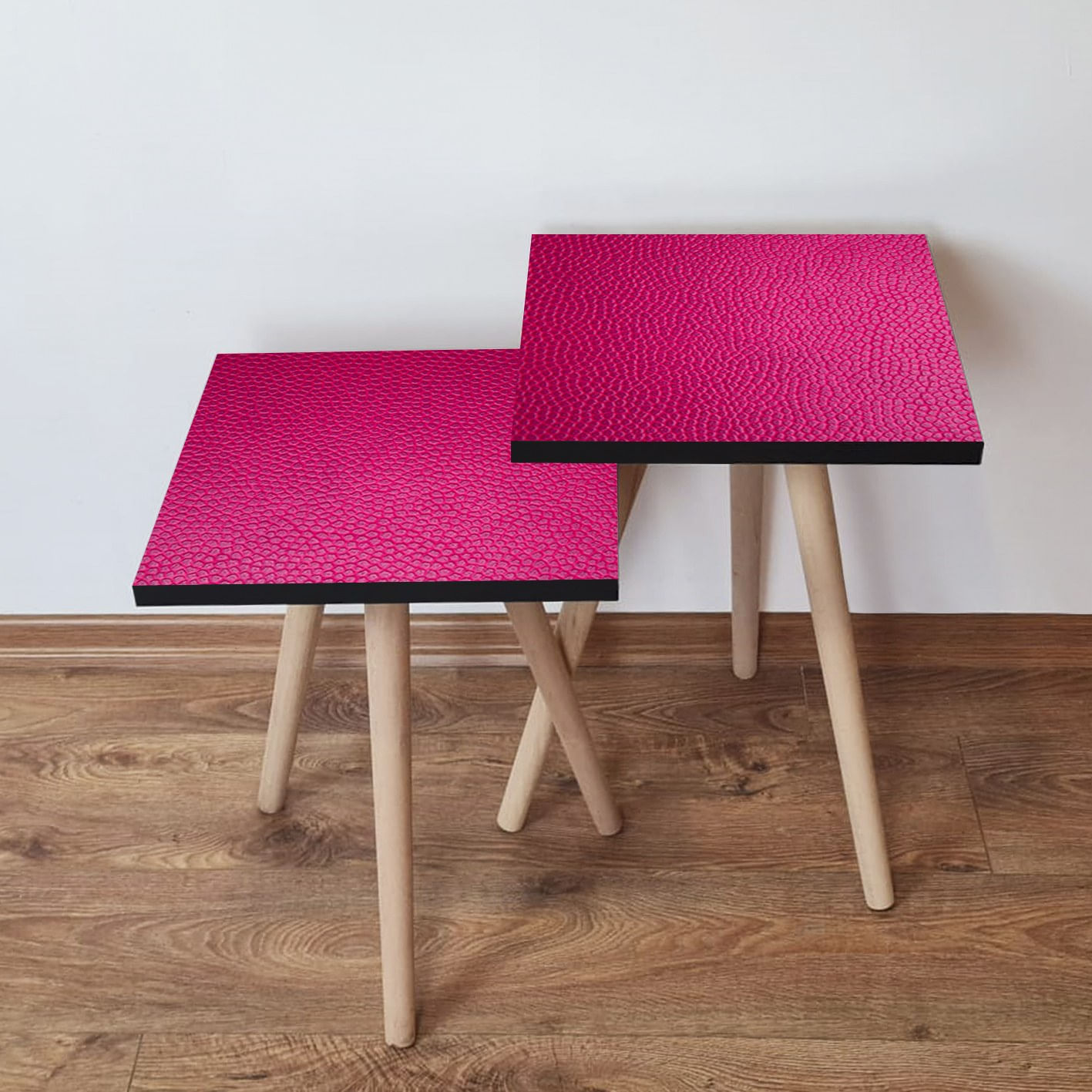 Set mese de cafea nesting, Hanah Home, mdf, fucsia, 35x47x35 cm, set 2 piese
