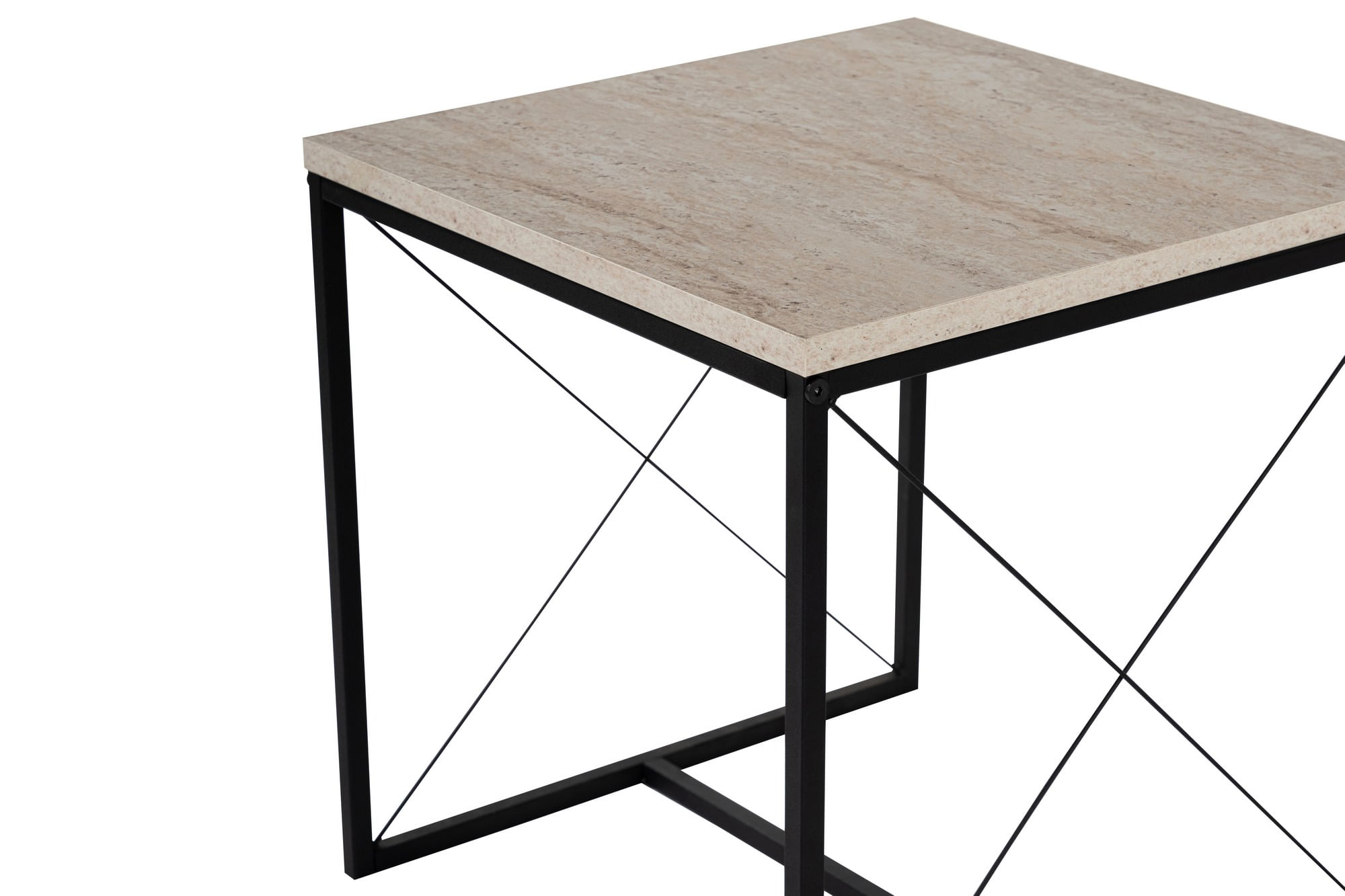 Set masute de cafea, Hanah Home, pal melaminat, negru travertin, 100x50x52 cm + 45x45x52 cm — imaginea 3