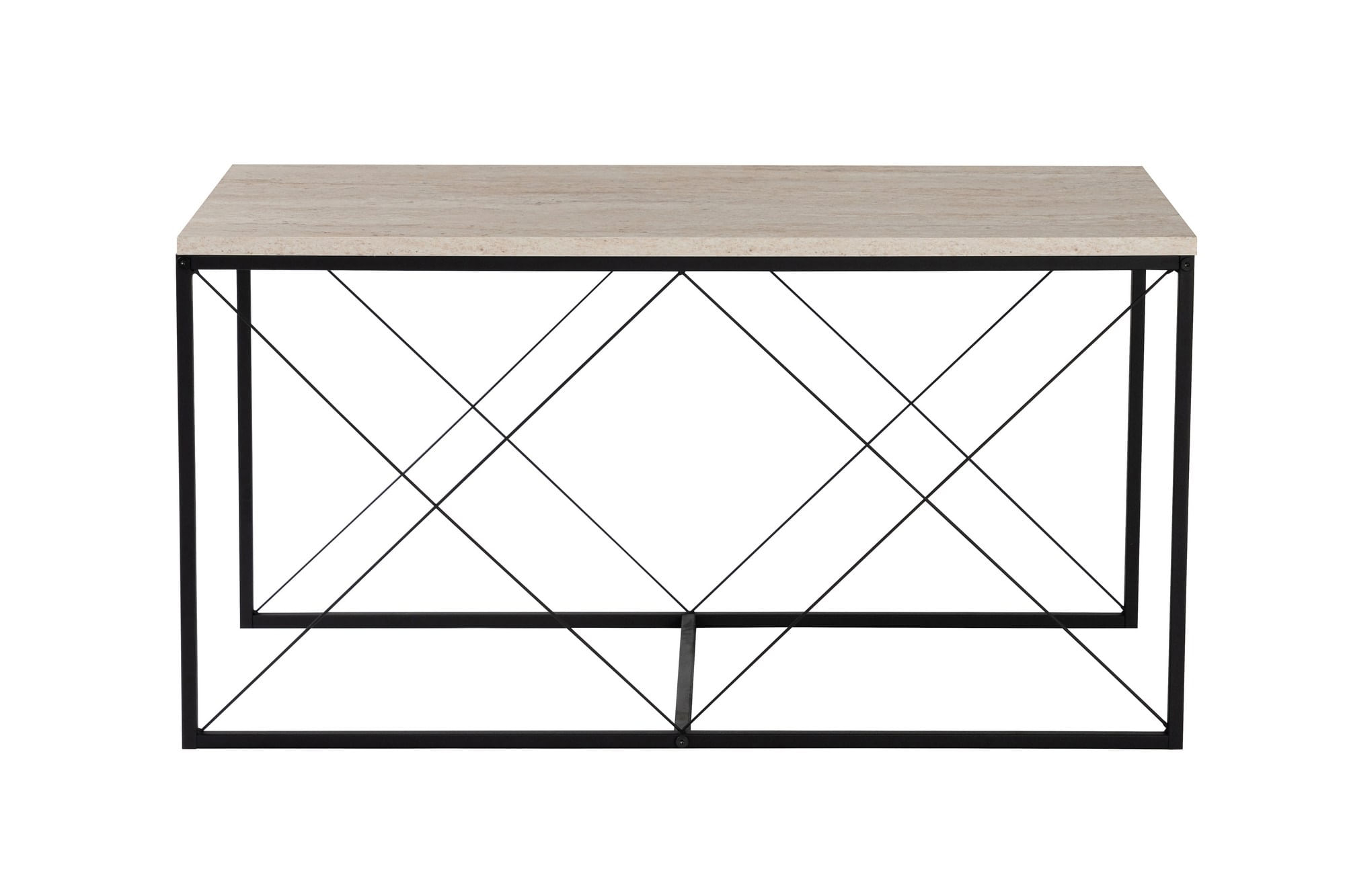 Set masute de cafea, Hanah Home, pal melaminat, negru travertin, 100x50x52 cm + 45x45x52 cm — imaginea 5